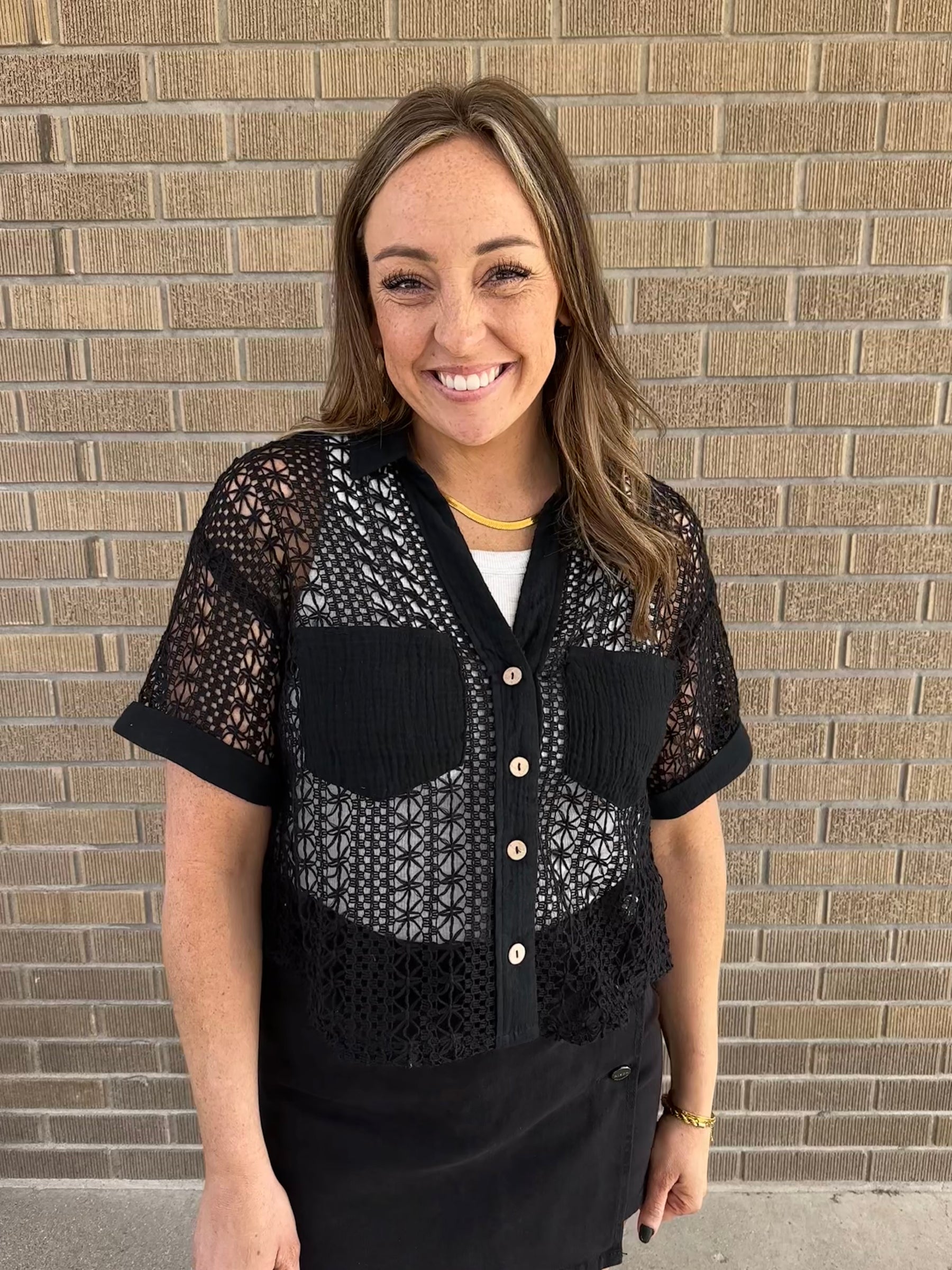 Black Crochet Top