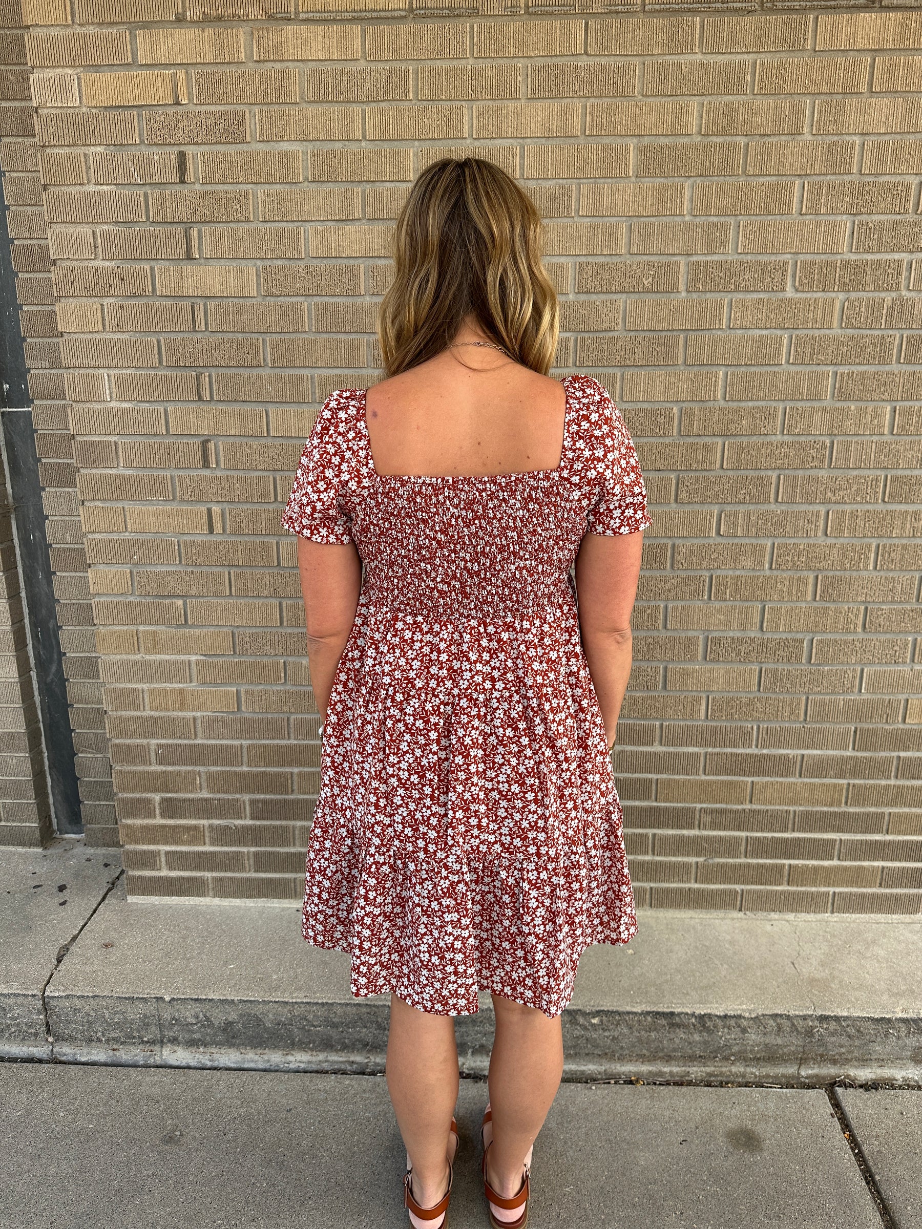 Rust Floral Dress