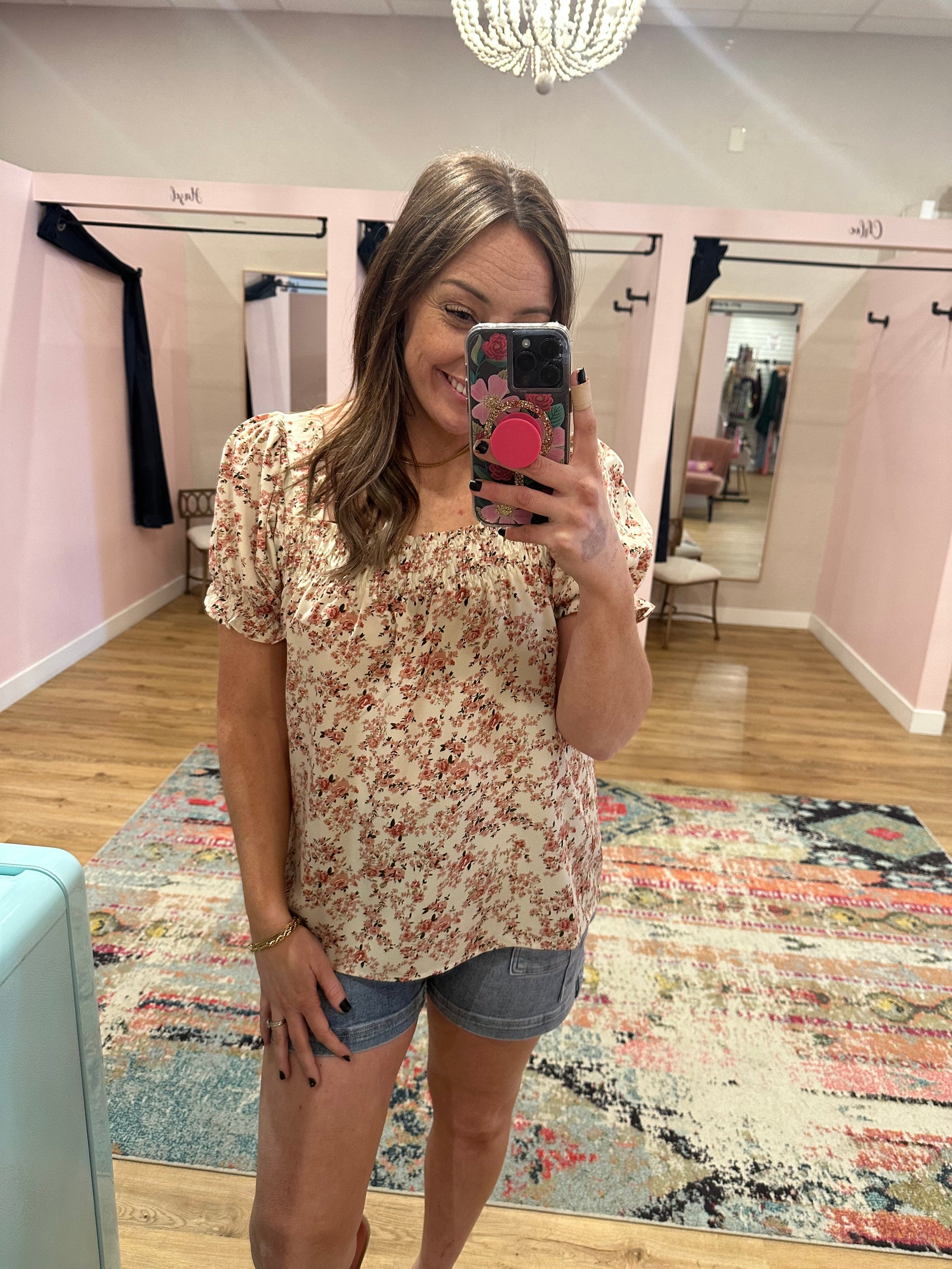 Cream Floral Blouse