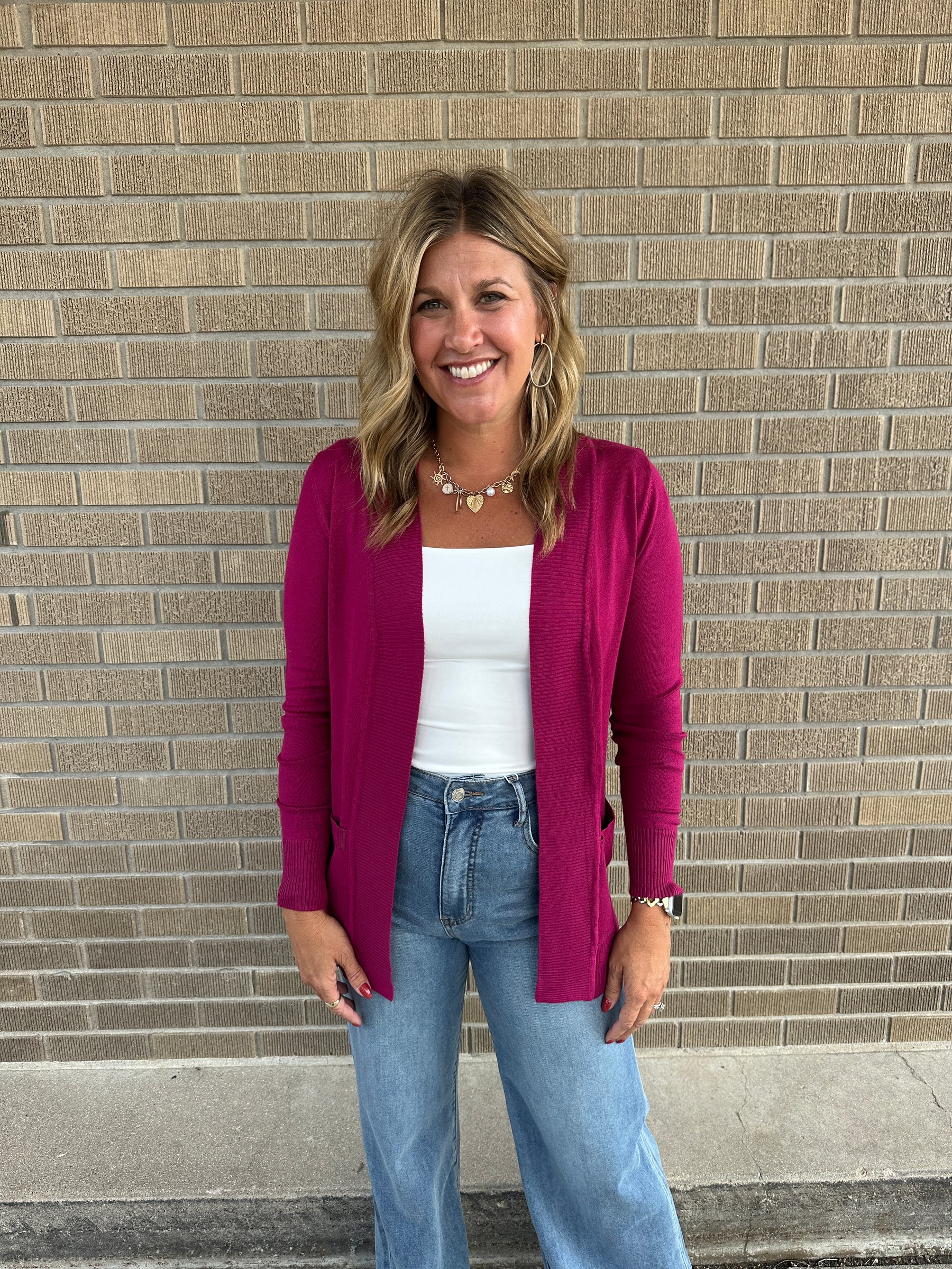 OG Rooted Cardigan - Magenta