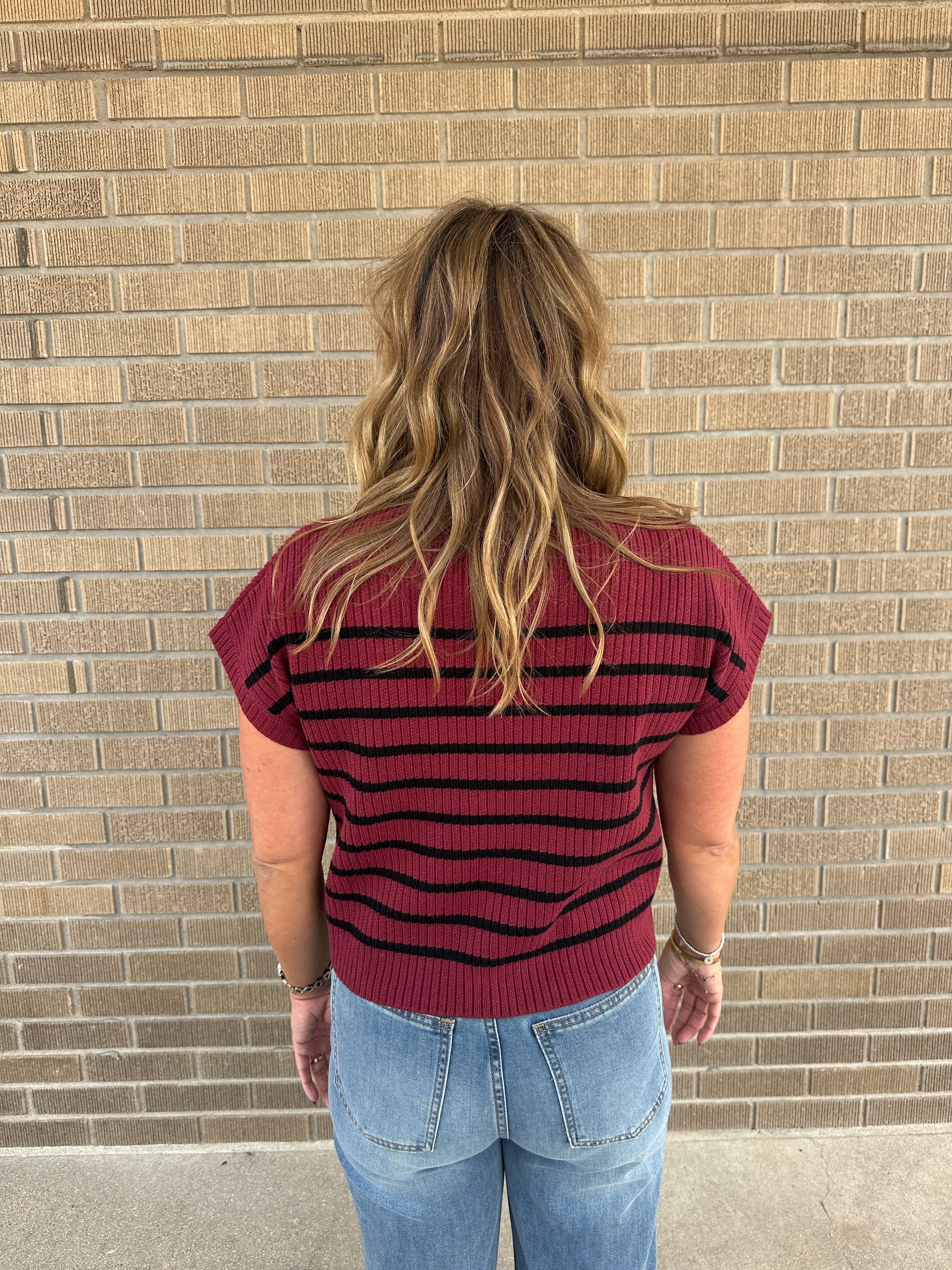 Wine Stripe Sweater
