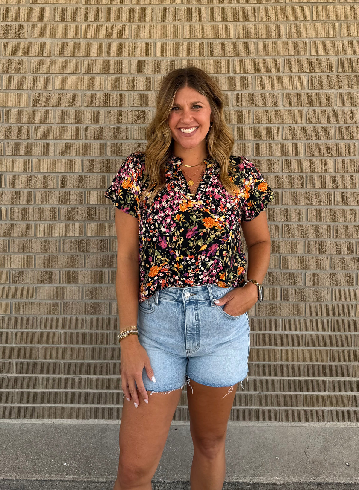 Black Floral Blouse