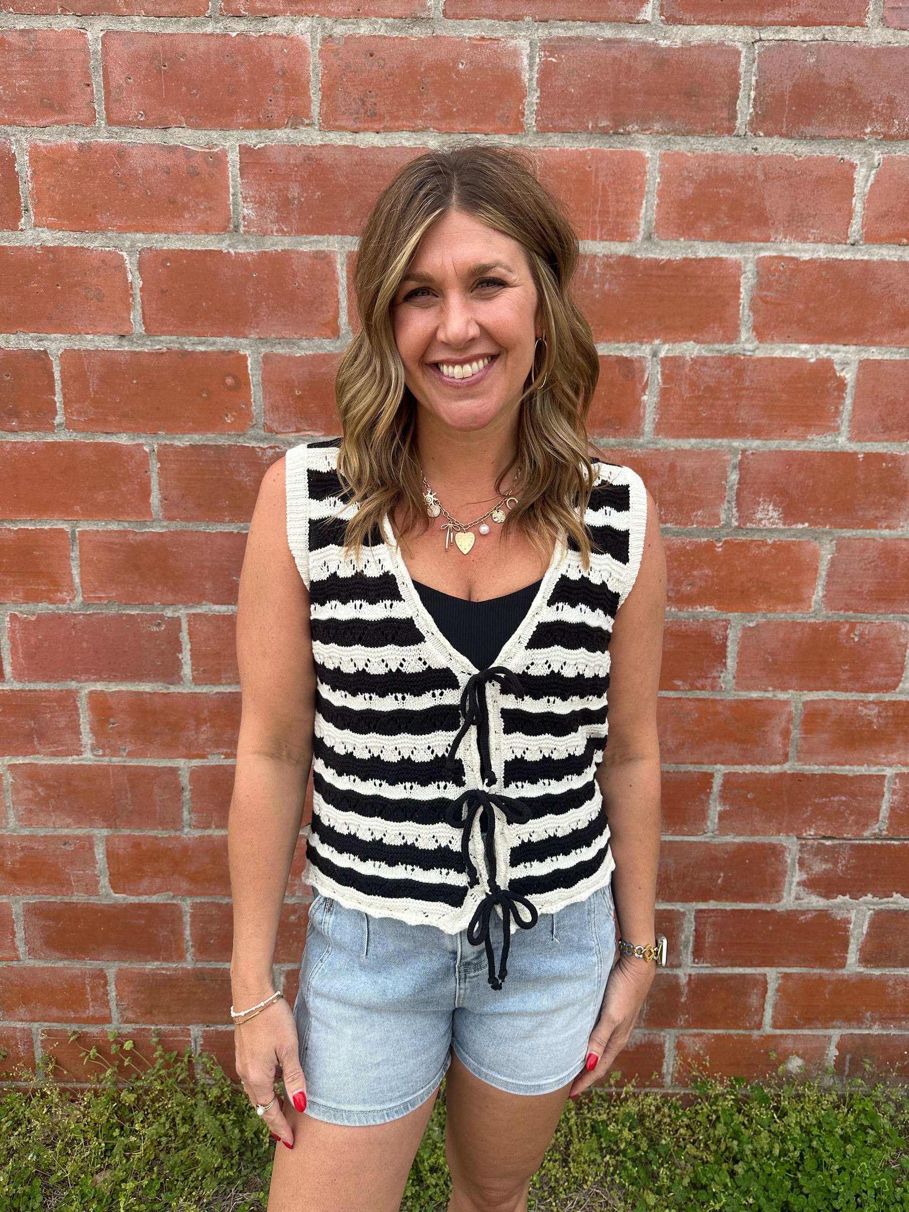 Stunning Knit Tie Front Vest