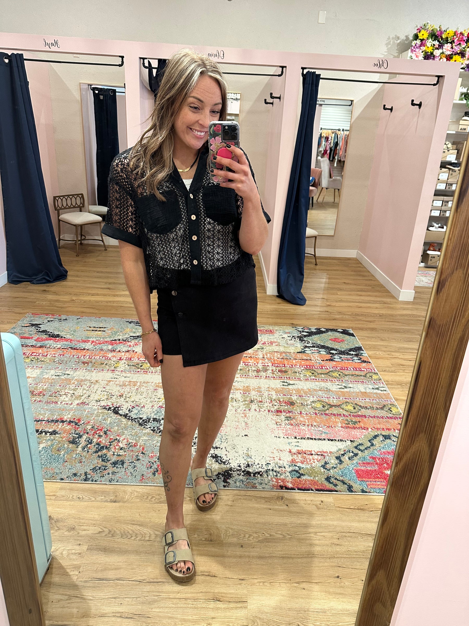 Black Crochet Top