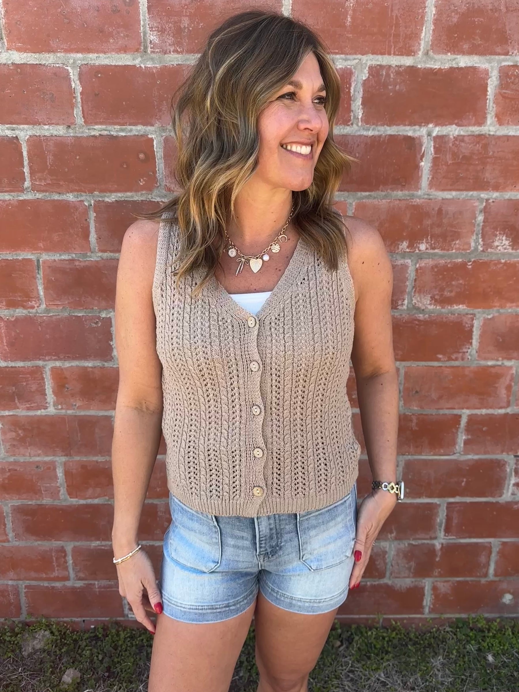 Taupe Sweater Vest