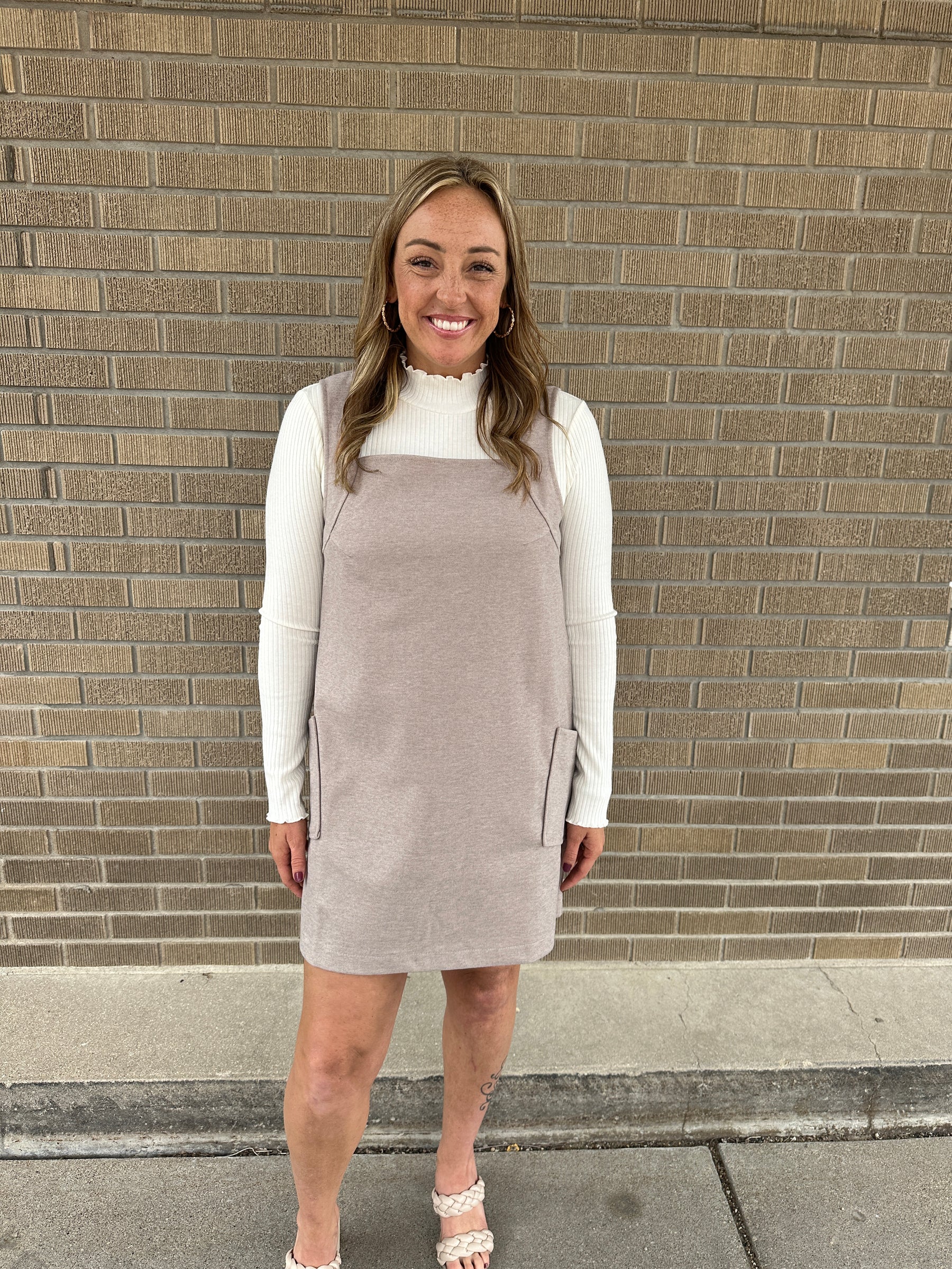 Woven Taupe Dress