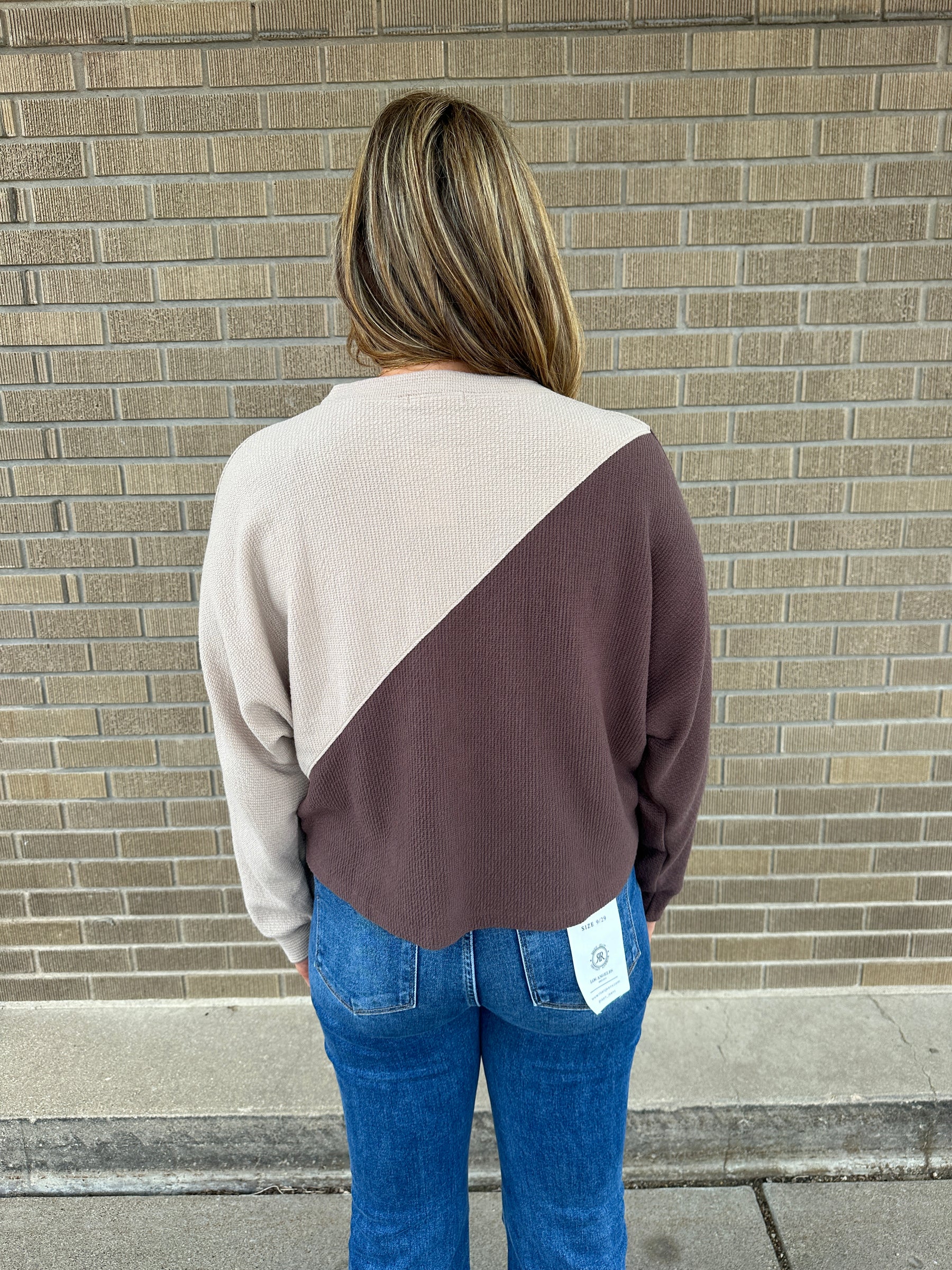 Cloudy Knit Color Block - Mocha
