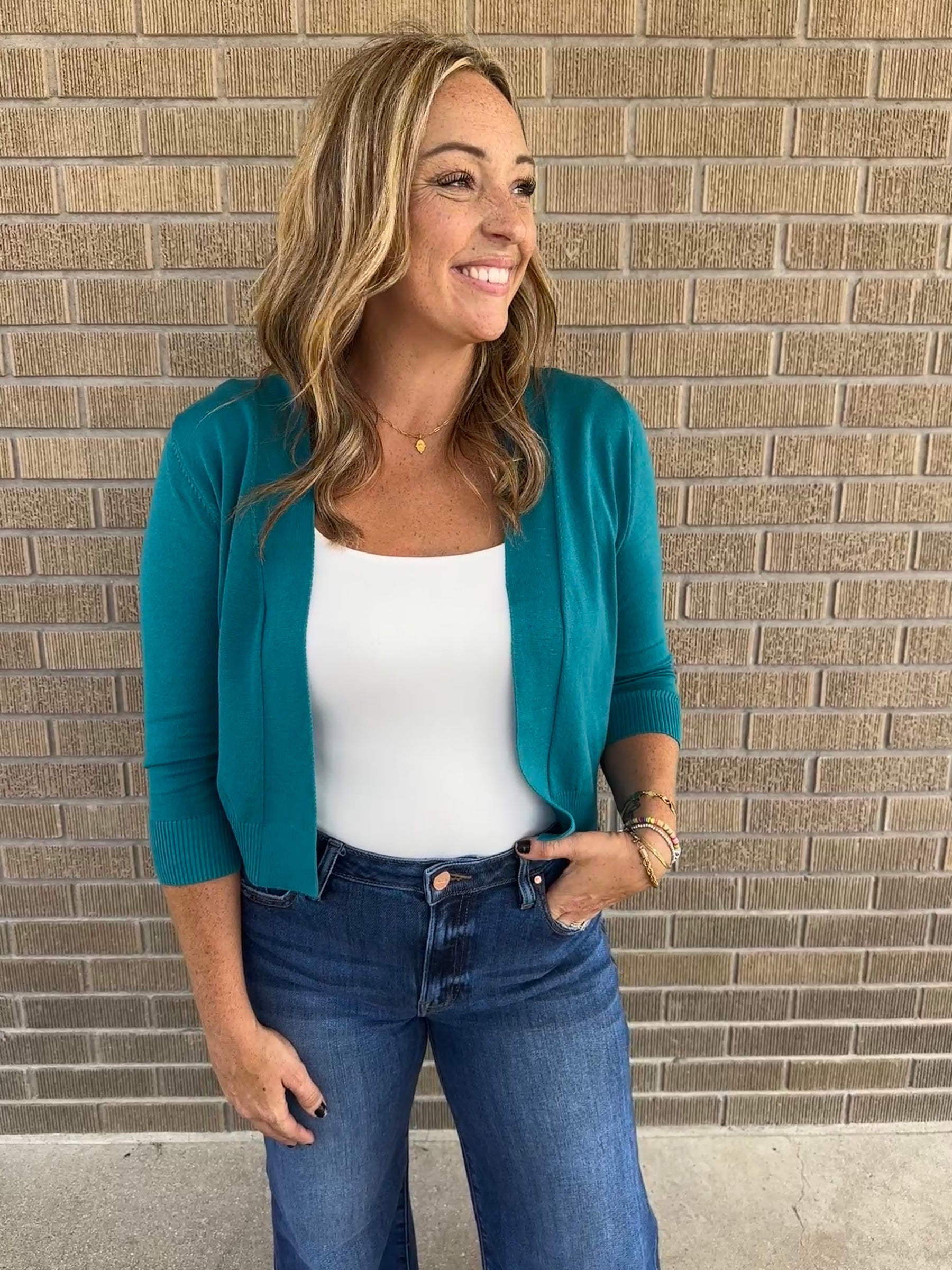 Crop Rooted Cardigan - Dark Green