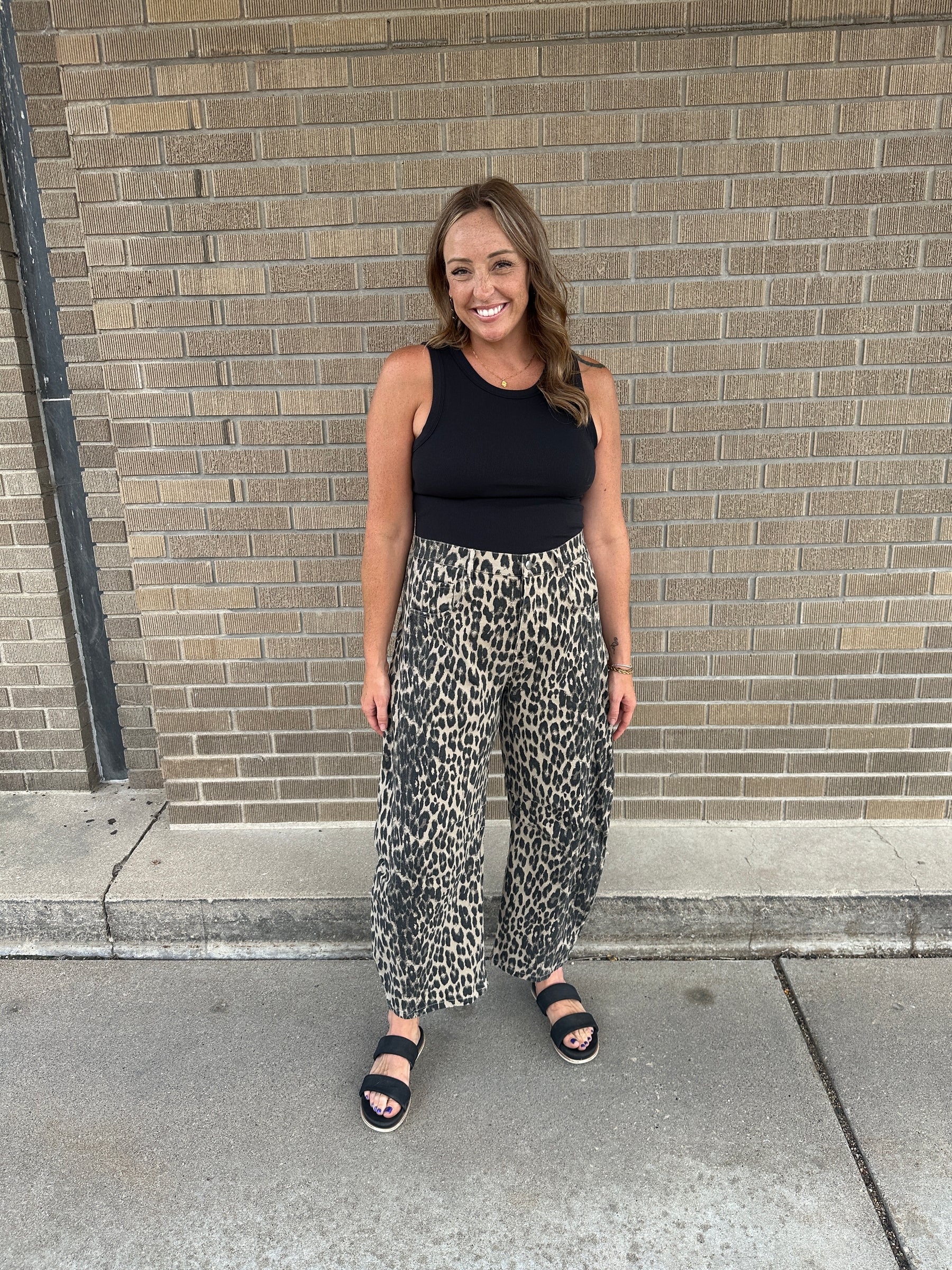 Leopard Barrel Jeans