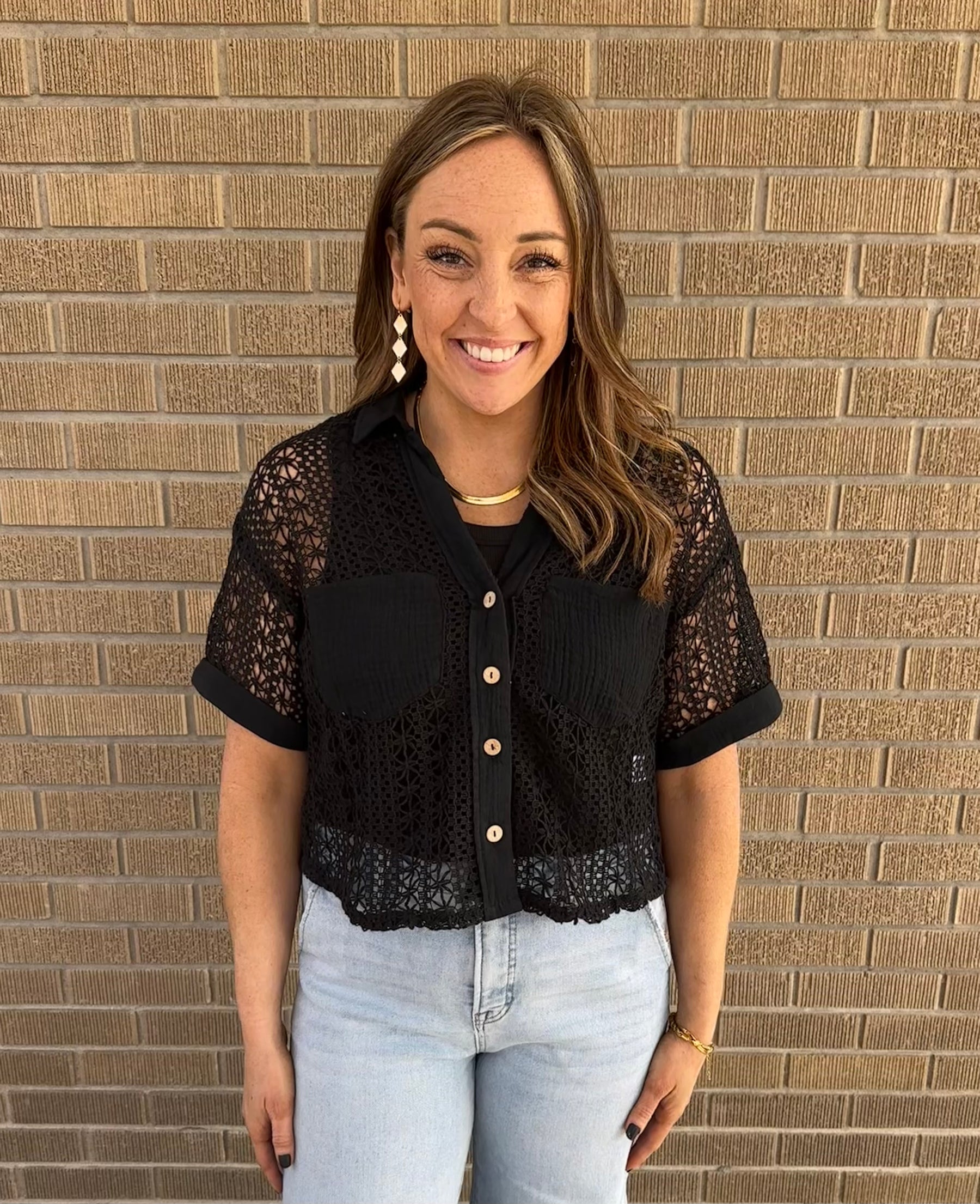 Black Crochet Top