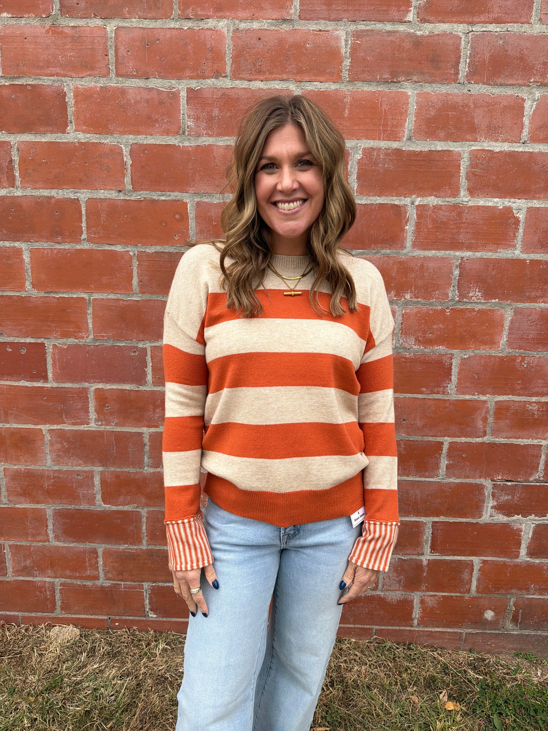 Orange You Happy Stripe Sweater