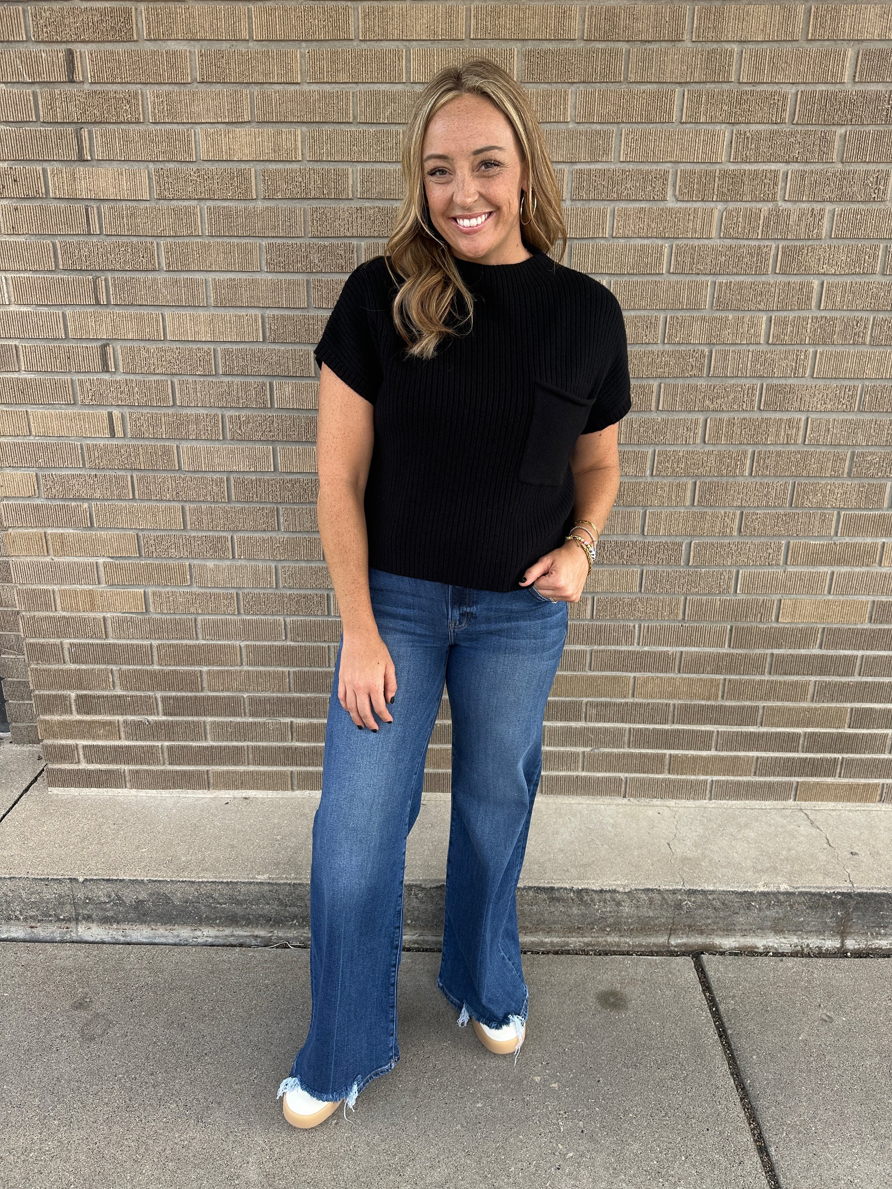 Black Knit Sweater Top