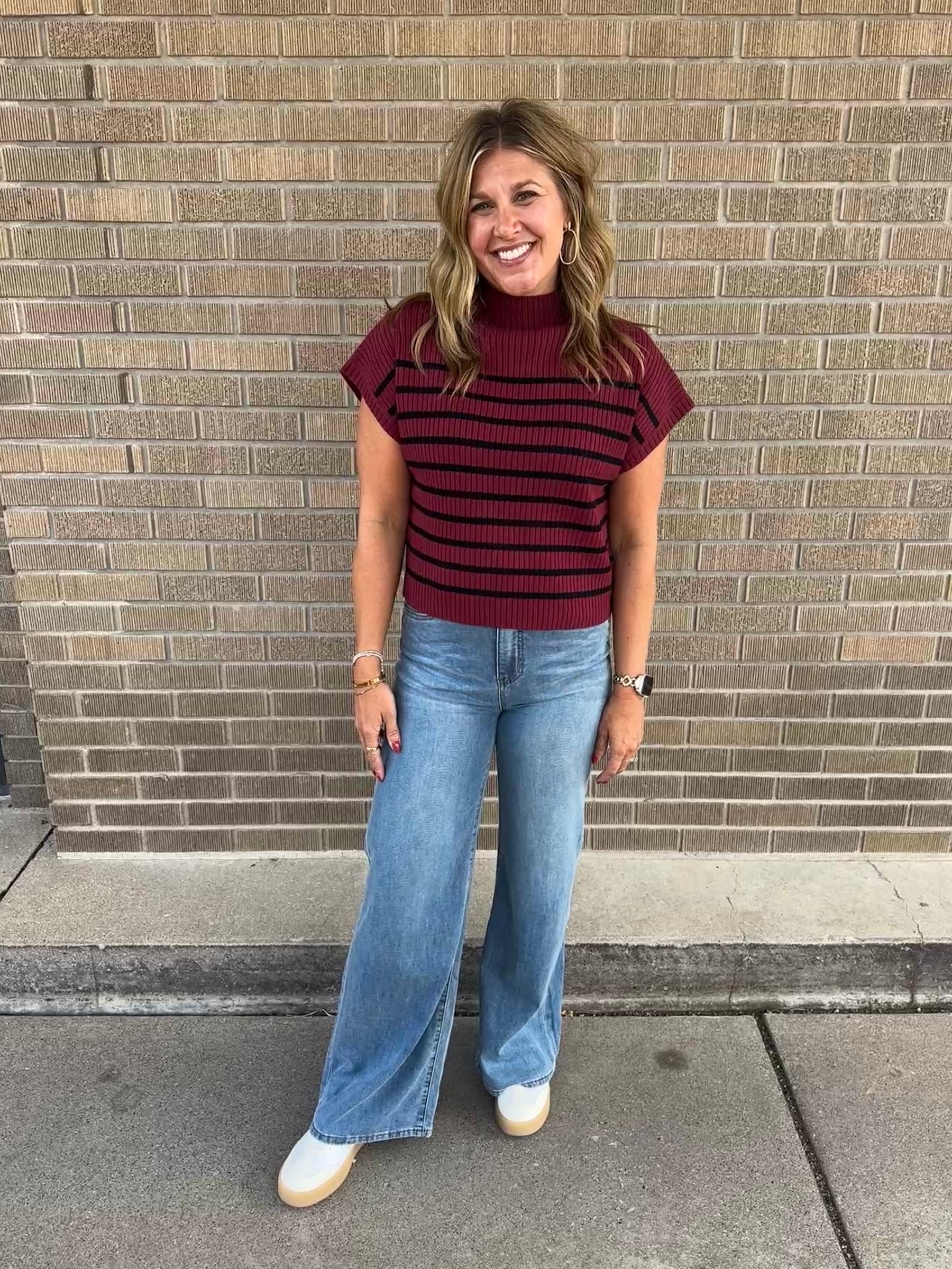 Wine Stripe Sweater