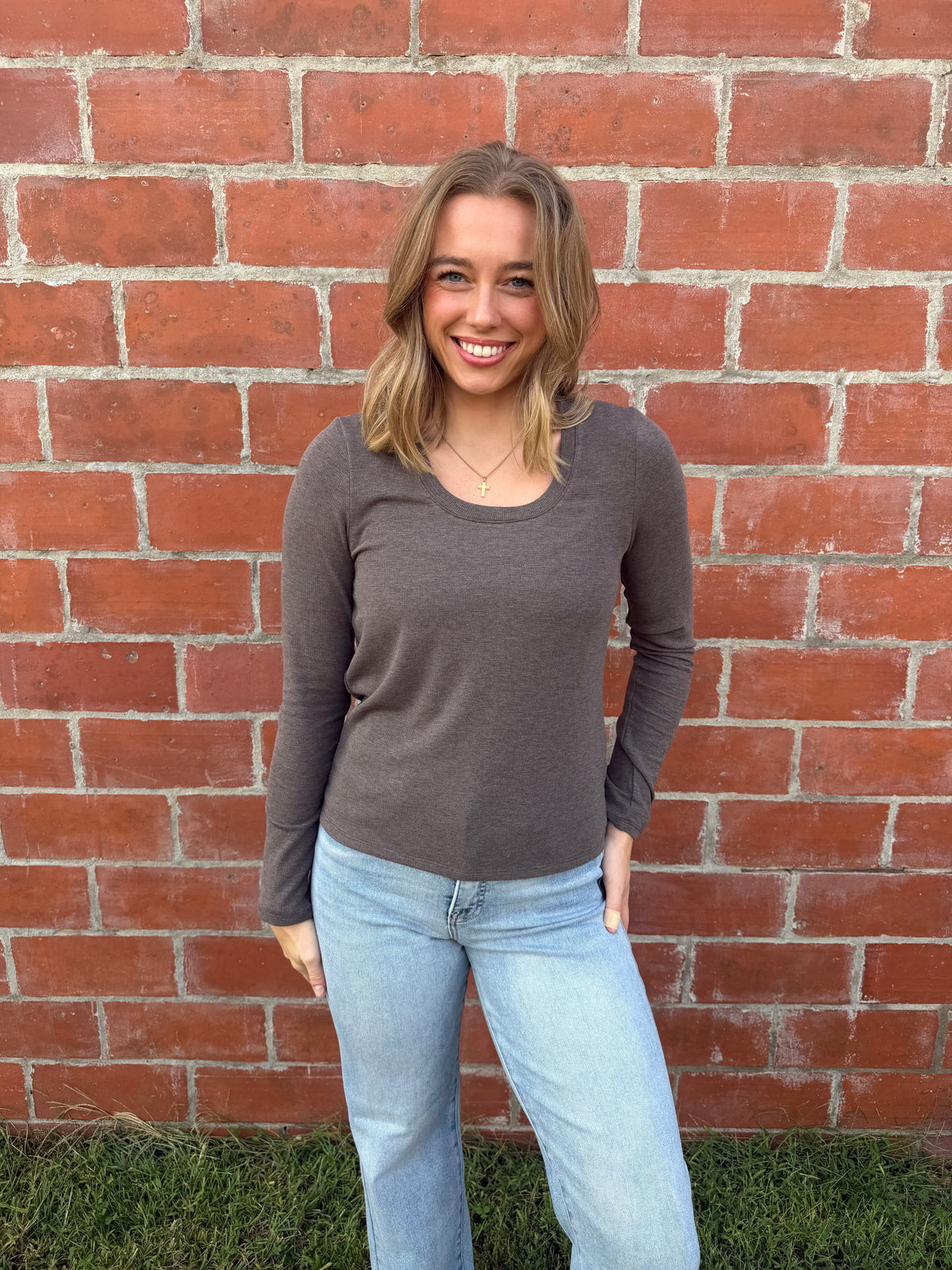 Lauren Long Sleeve - Heather Brown