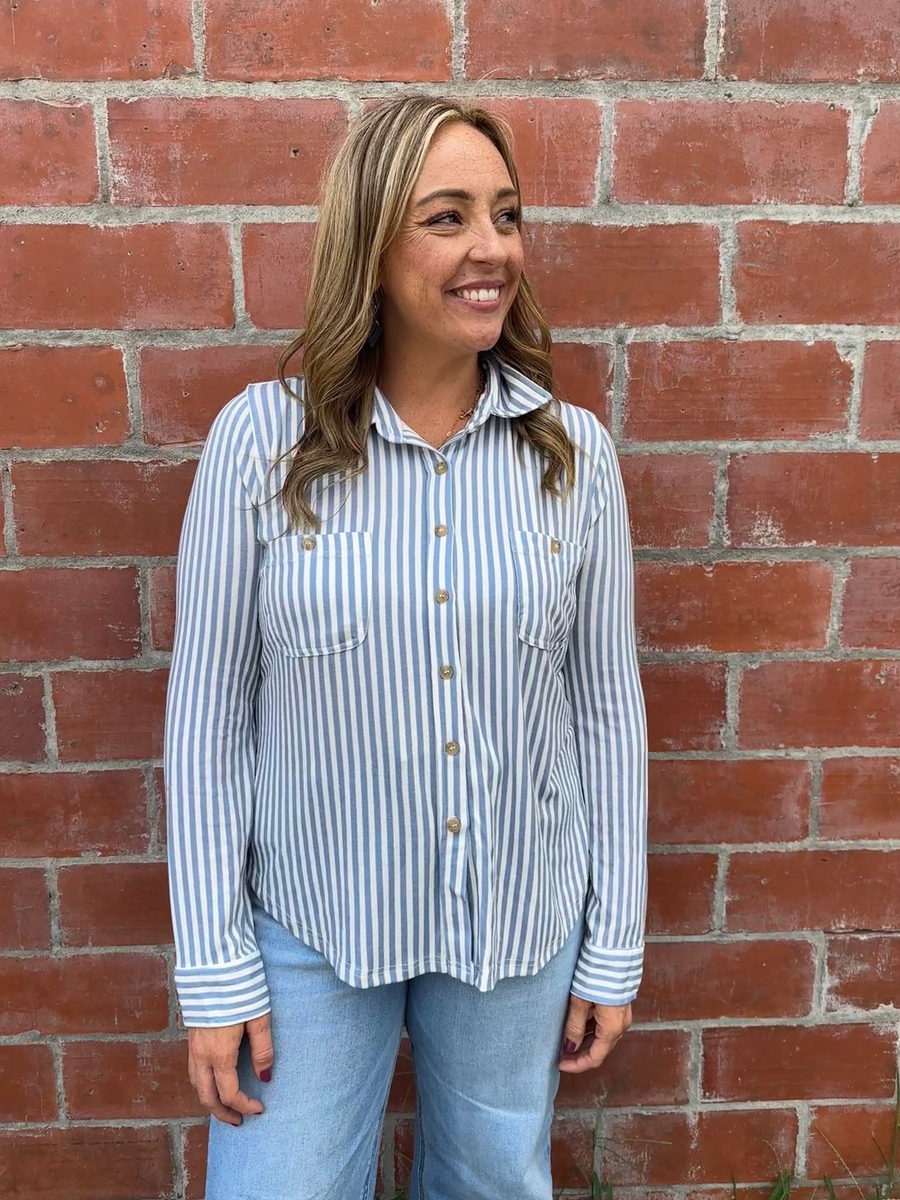 Buttery Soft Button Down - Blue