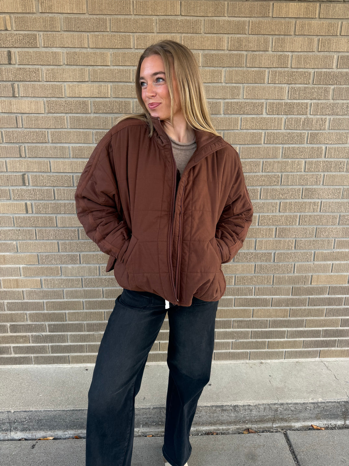 Fireside Quilted Jacket - Chocolate