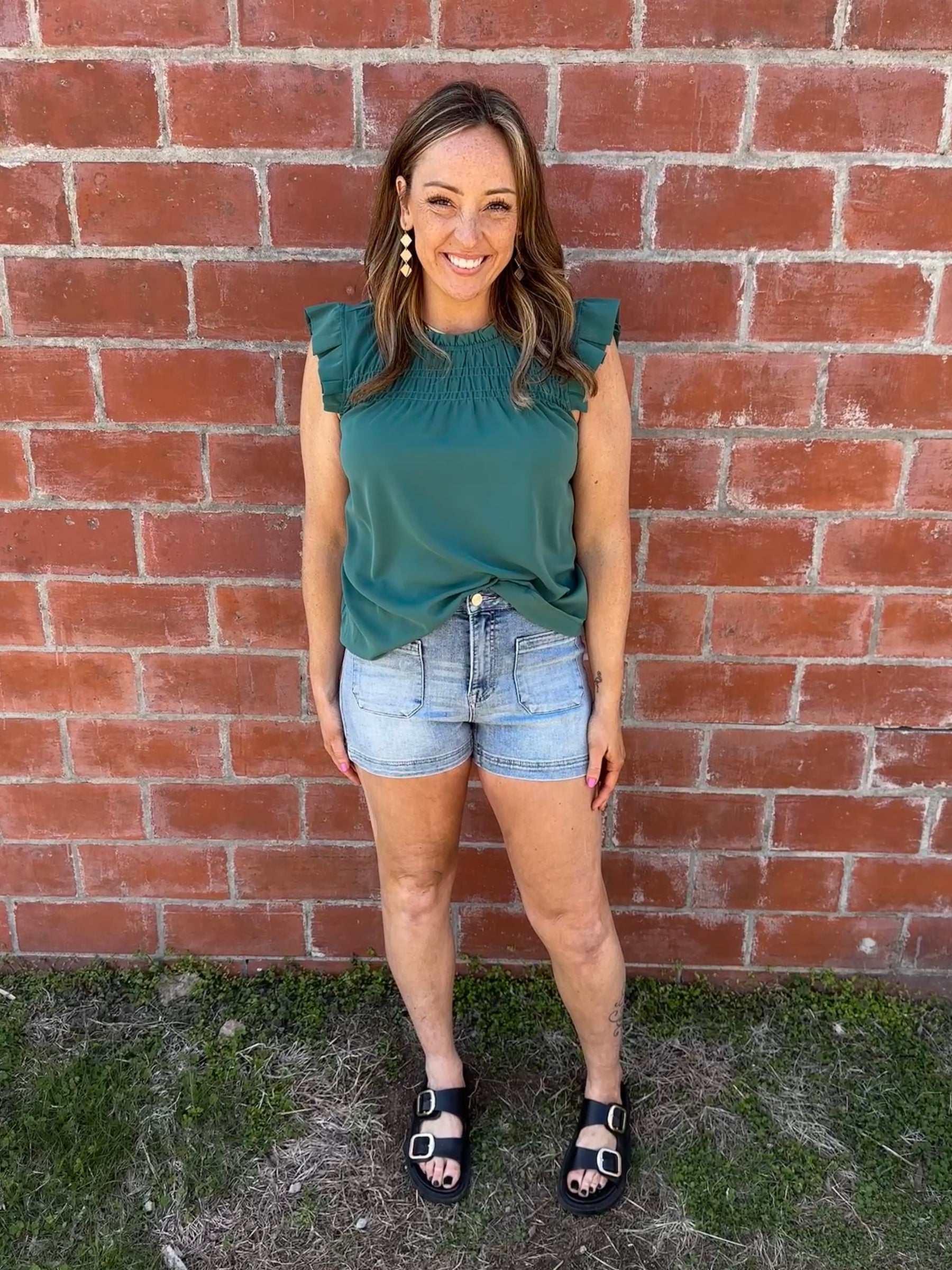 Smocked Emerald Blouse