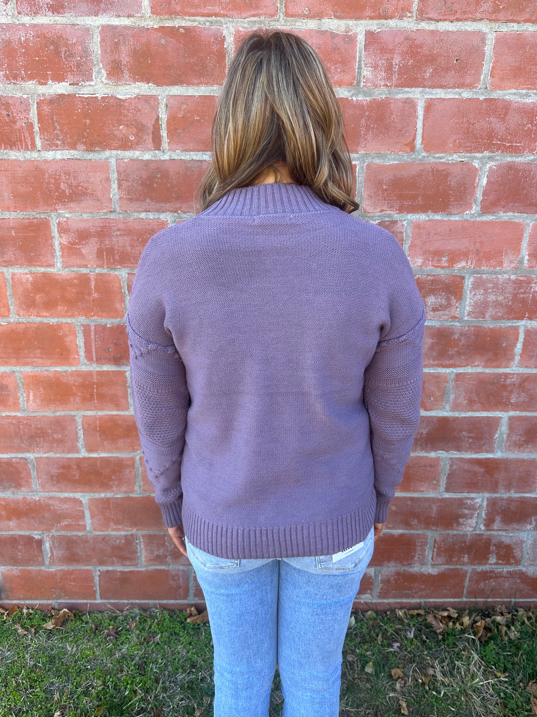 Purple Pom Sweater