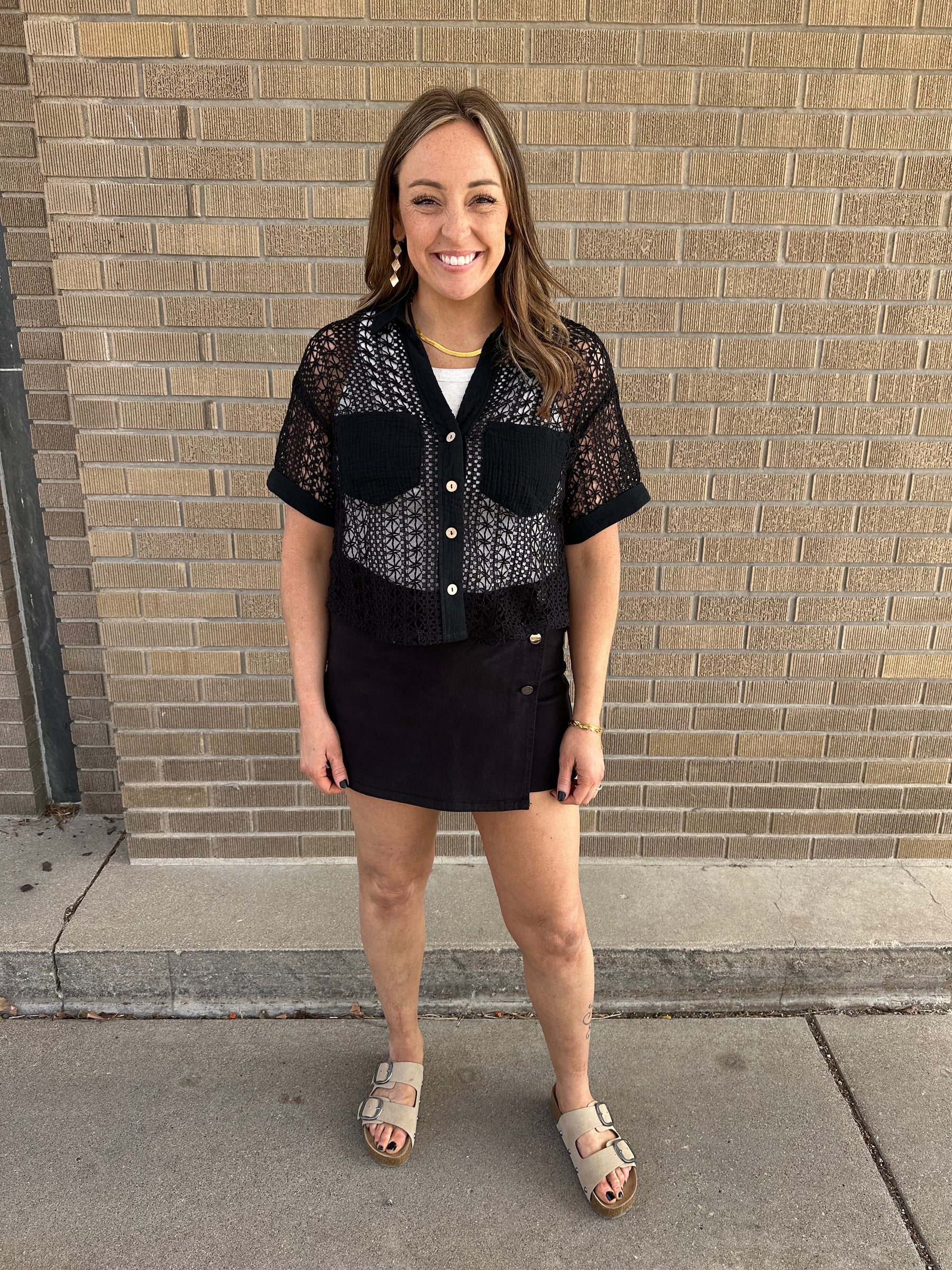 Black Crochet Top