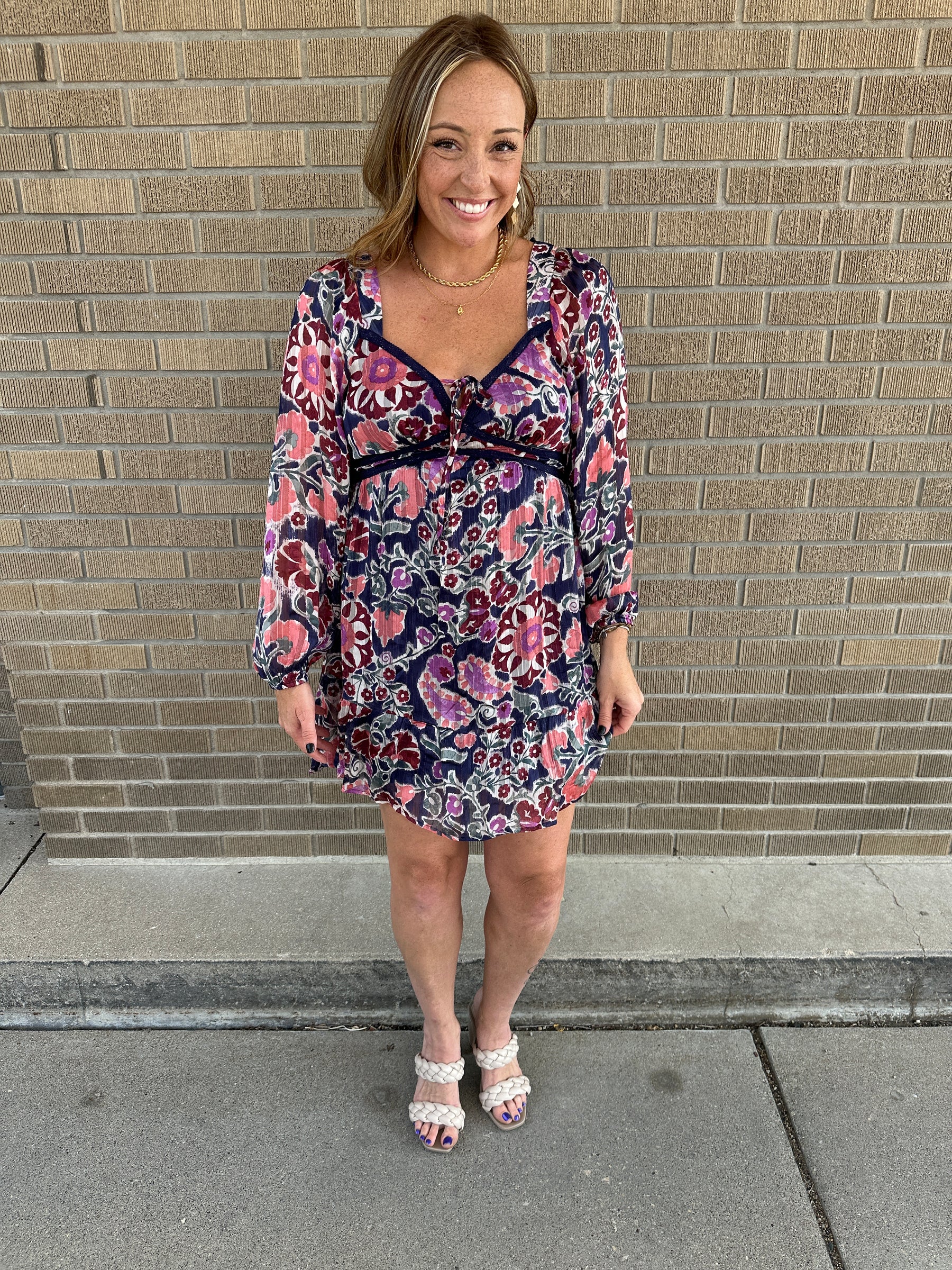 Navy Floral Dress