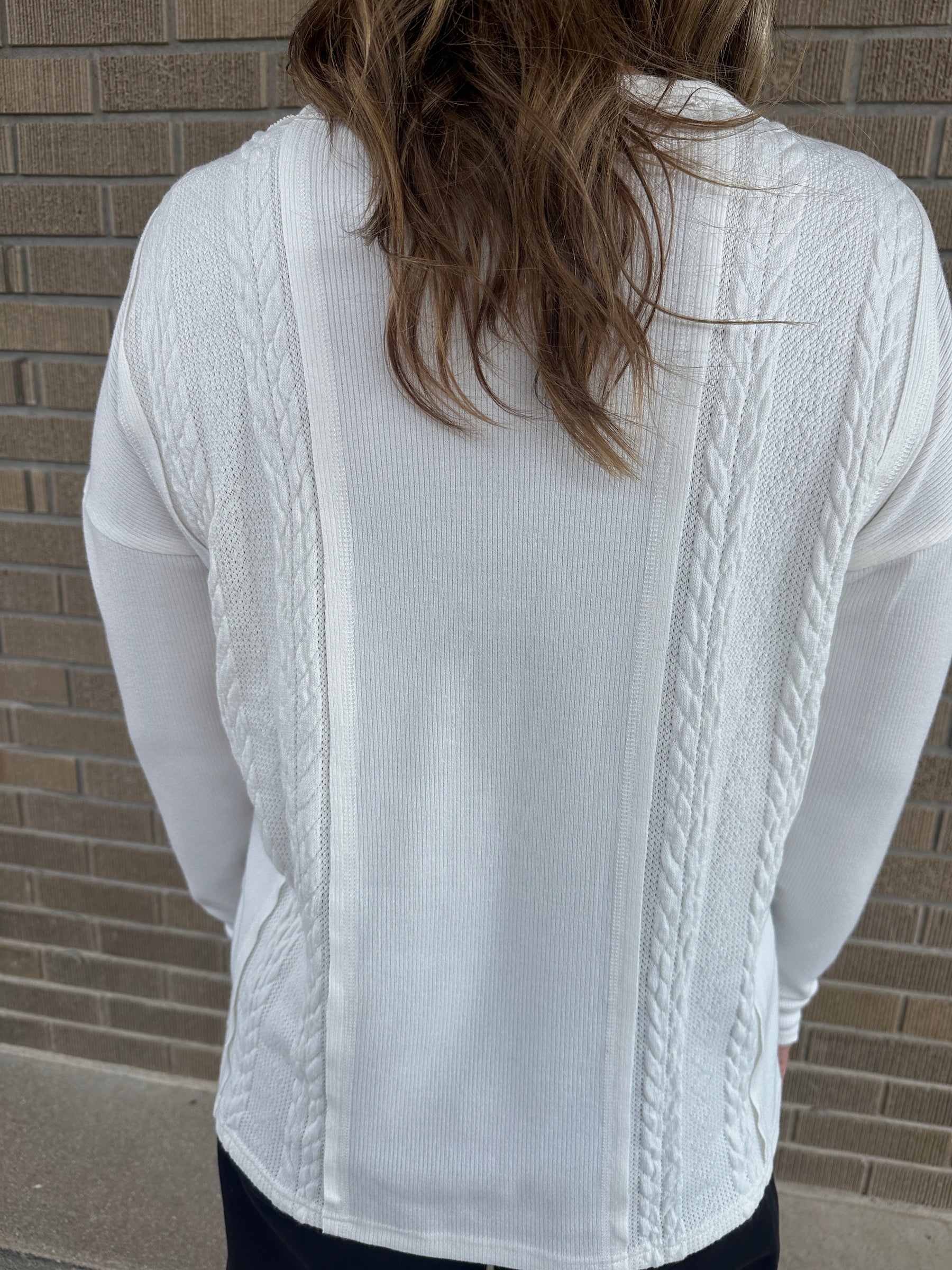All In Cable Knit Ivory Top