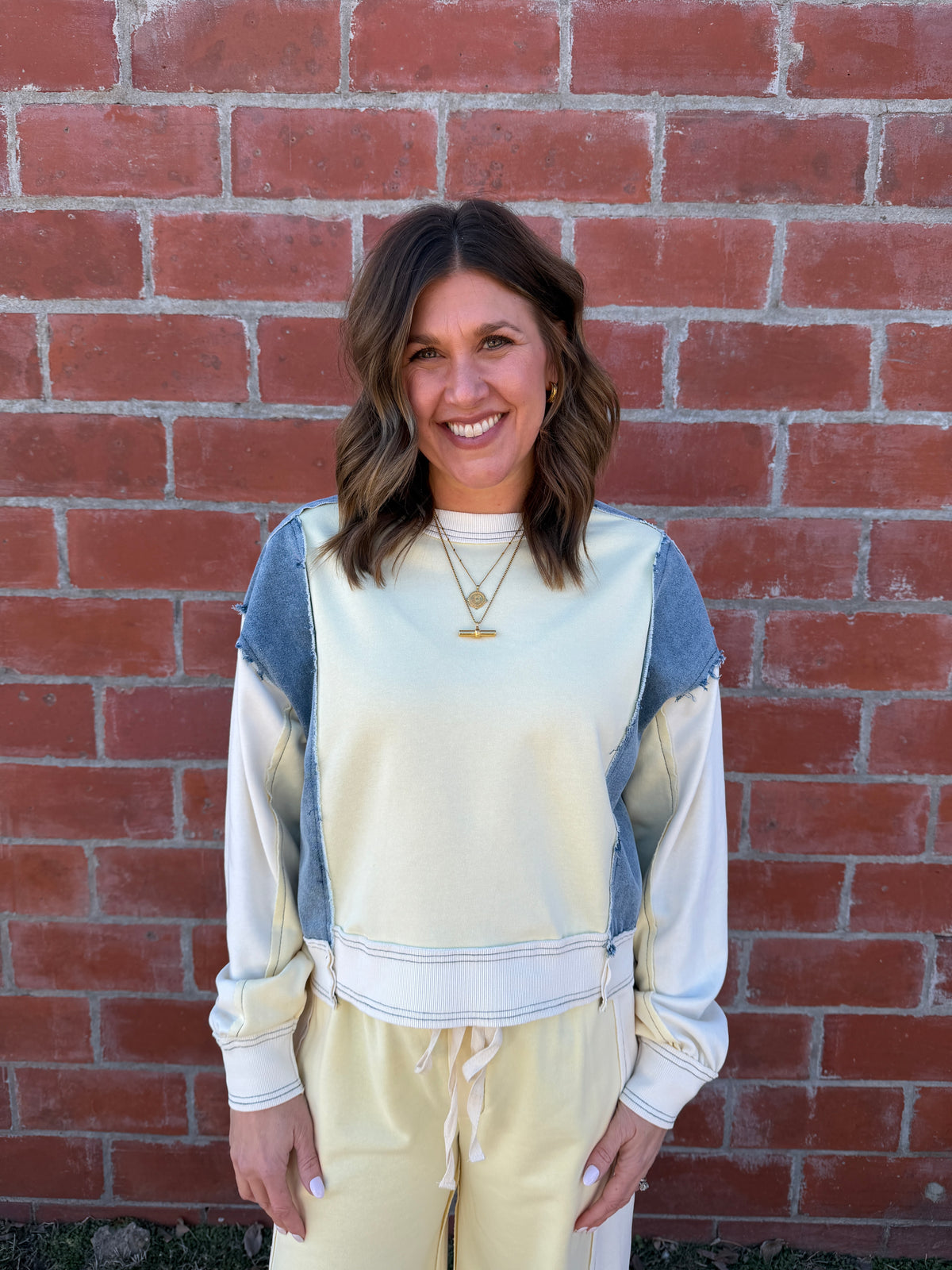 Lemon Cream & Blue Dreams Top