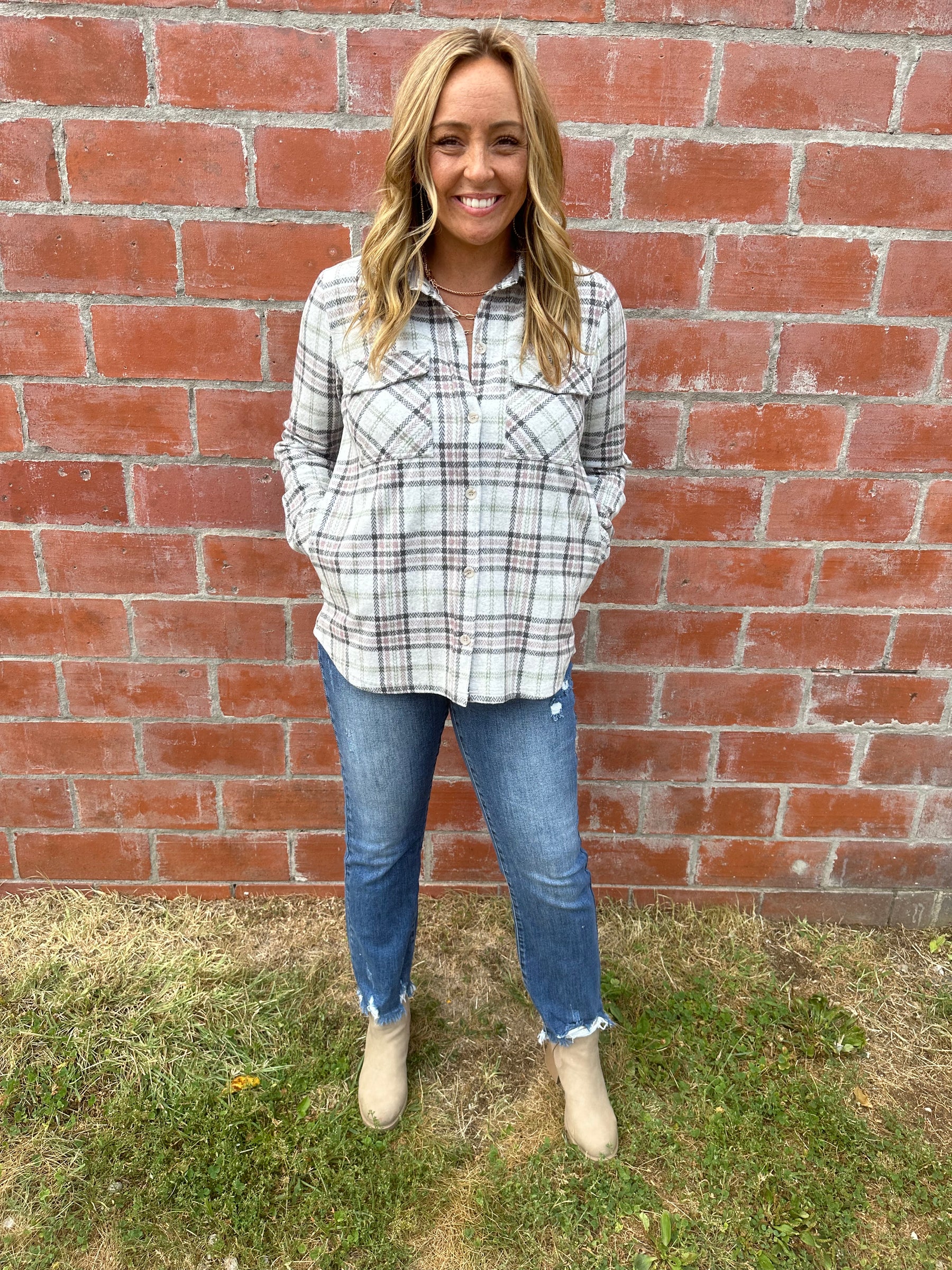 Weston Jacket - Mossy Green Pink Plaid