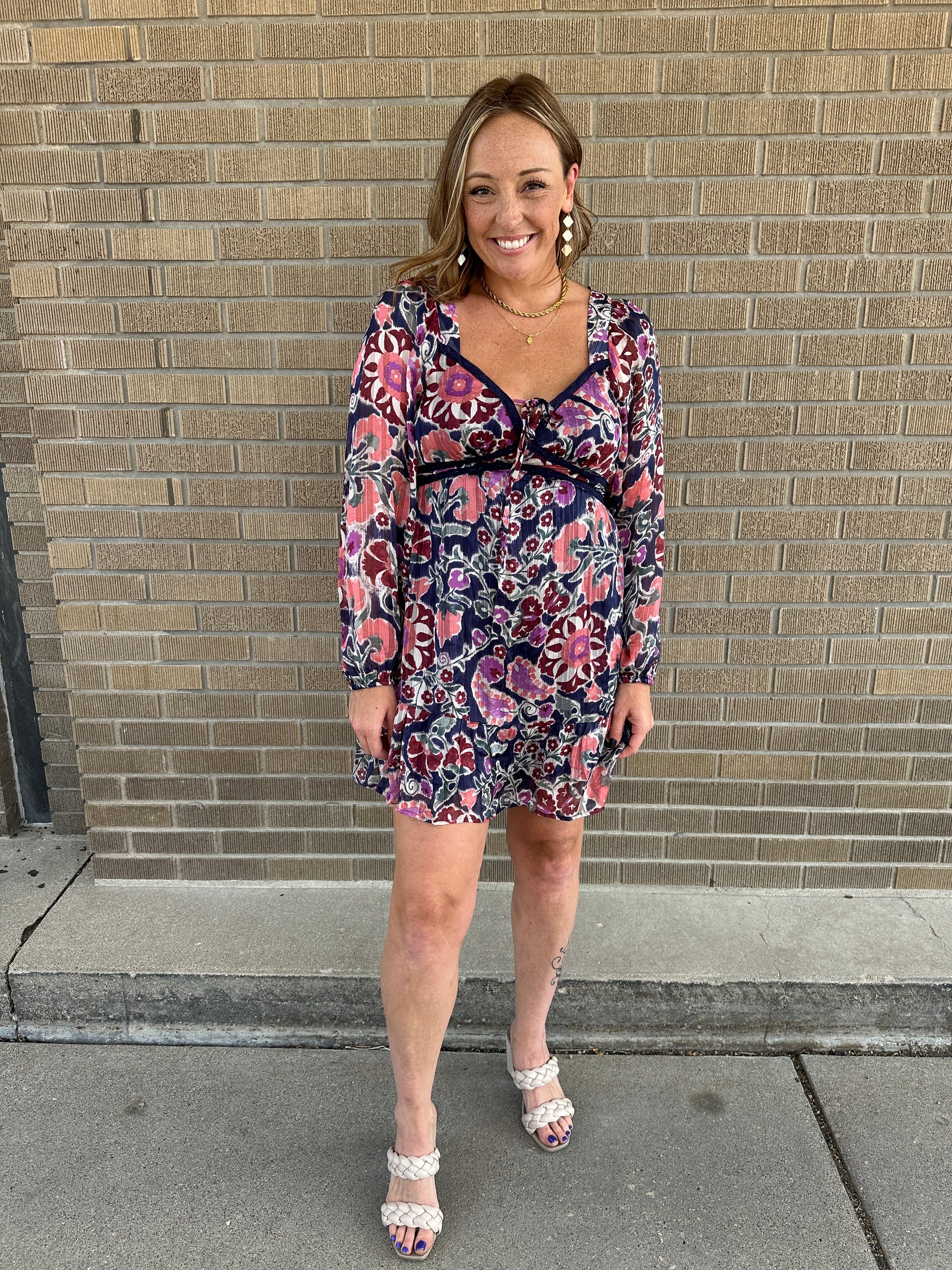 Navy Floral Dress