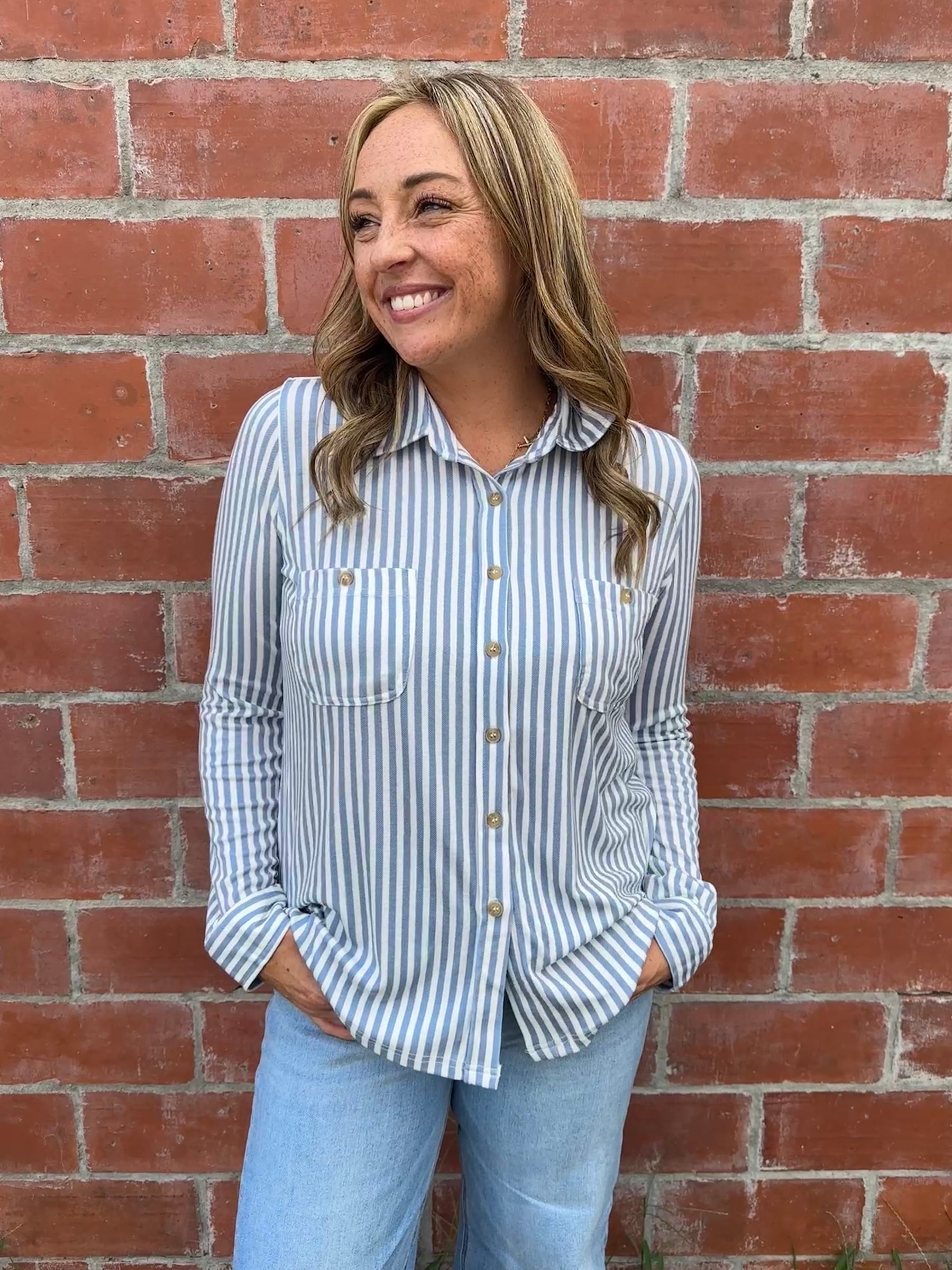 Buttery Soft Button Down - Blue