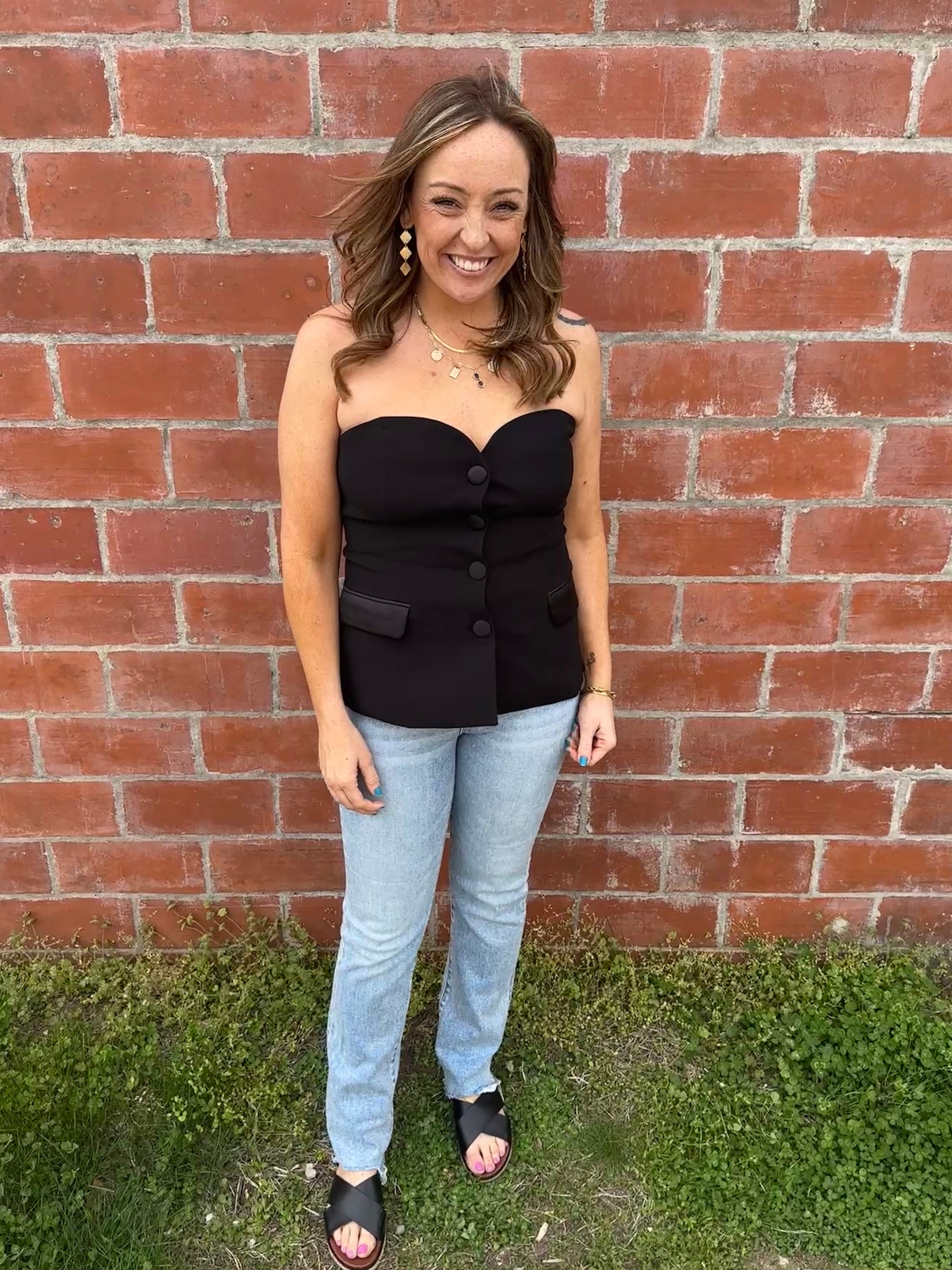 Strapless Black Top