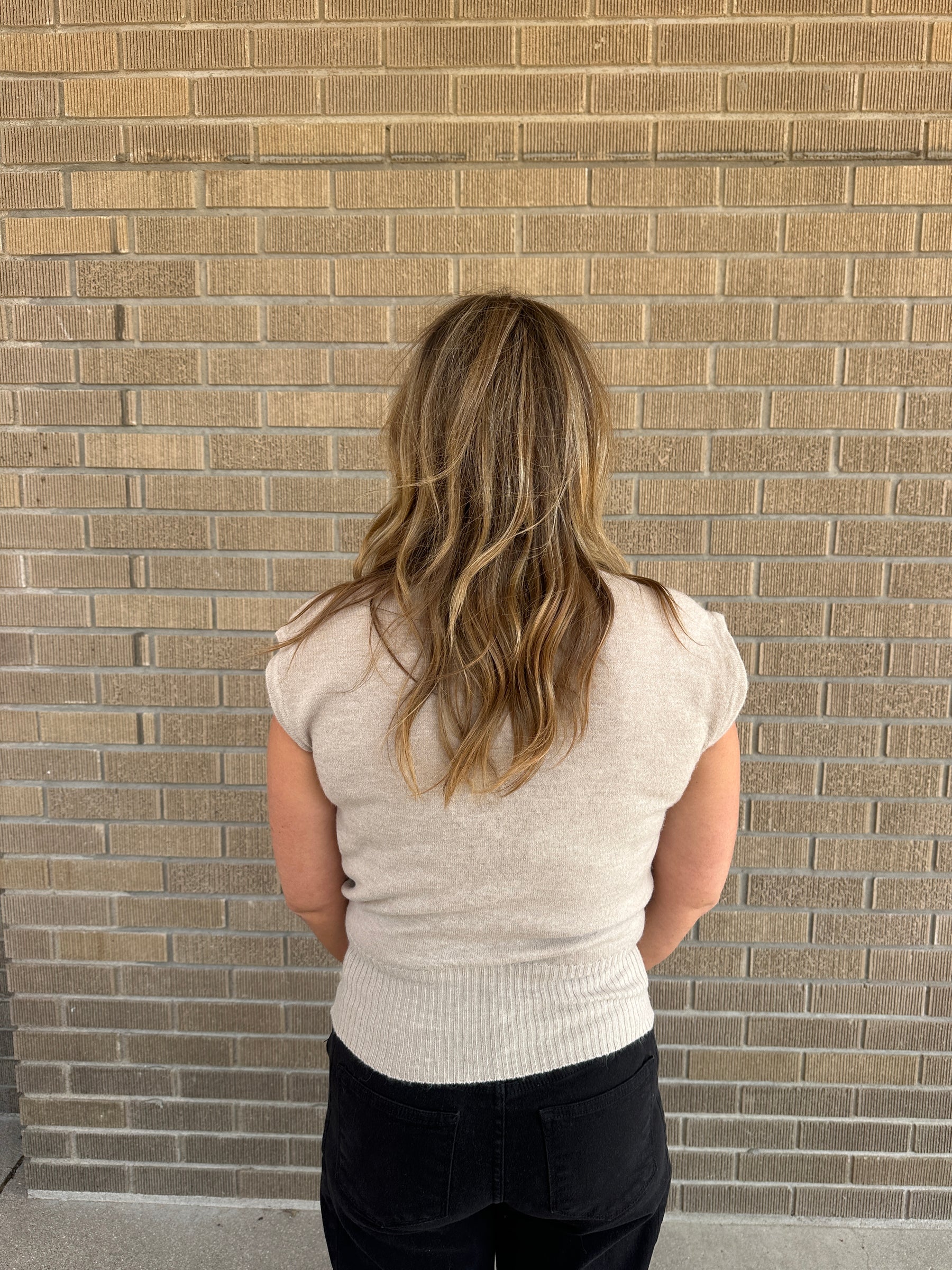 Mock Neck Taupe Sweater