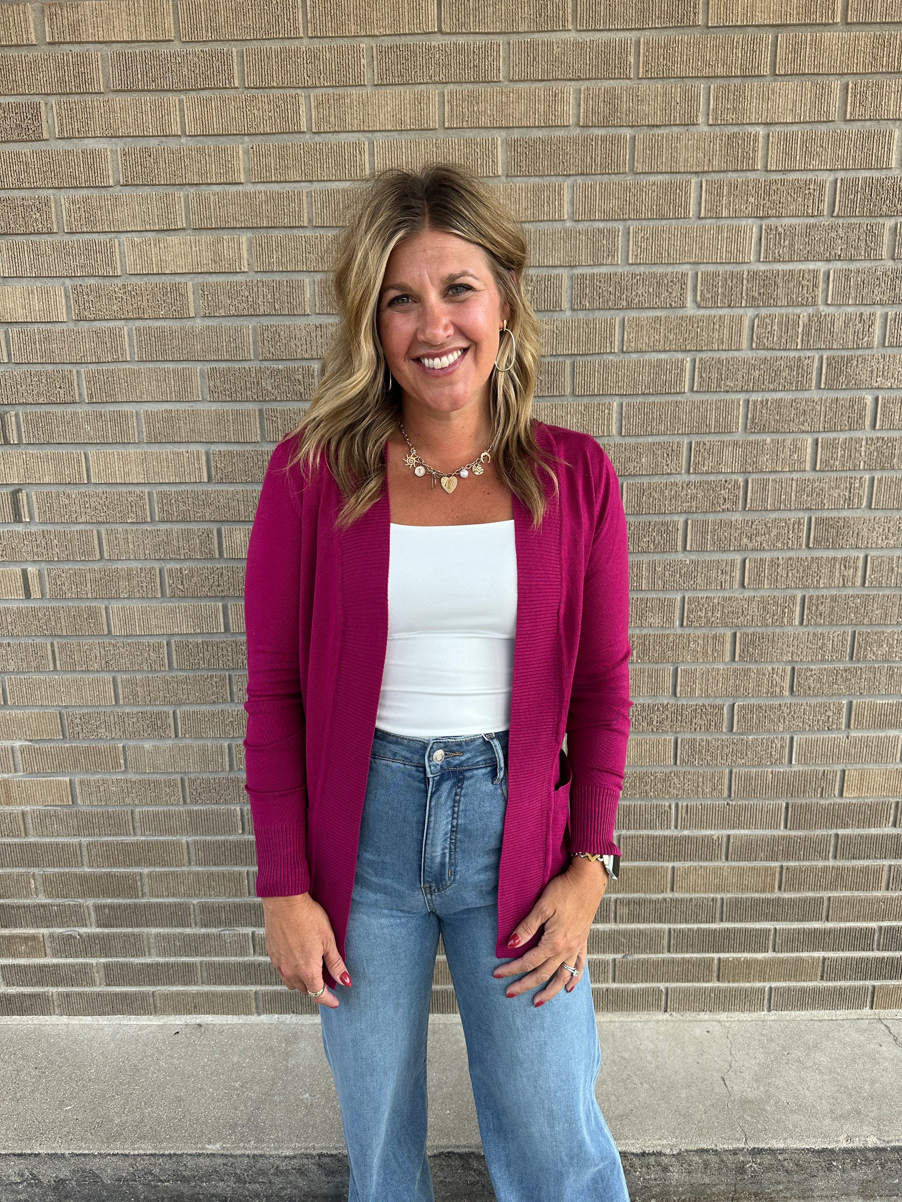 OG Rooted Cardigan - Magenta