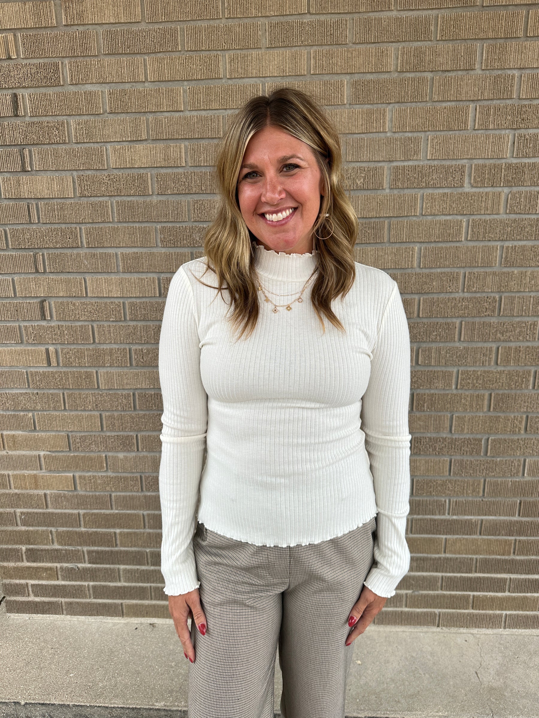It Girl Ribbed Top - Ivory