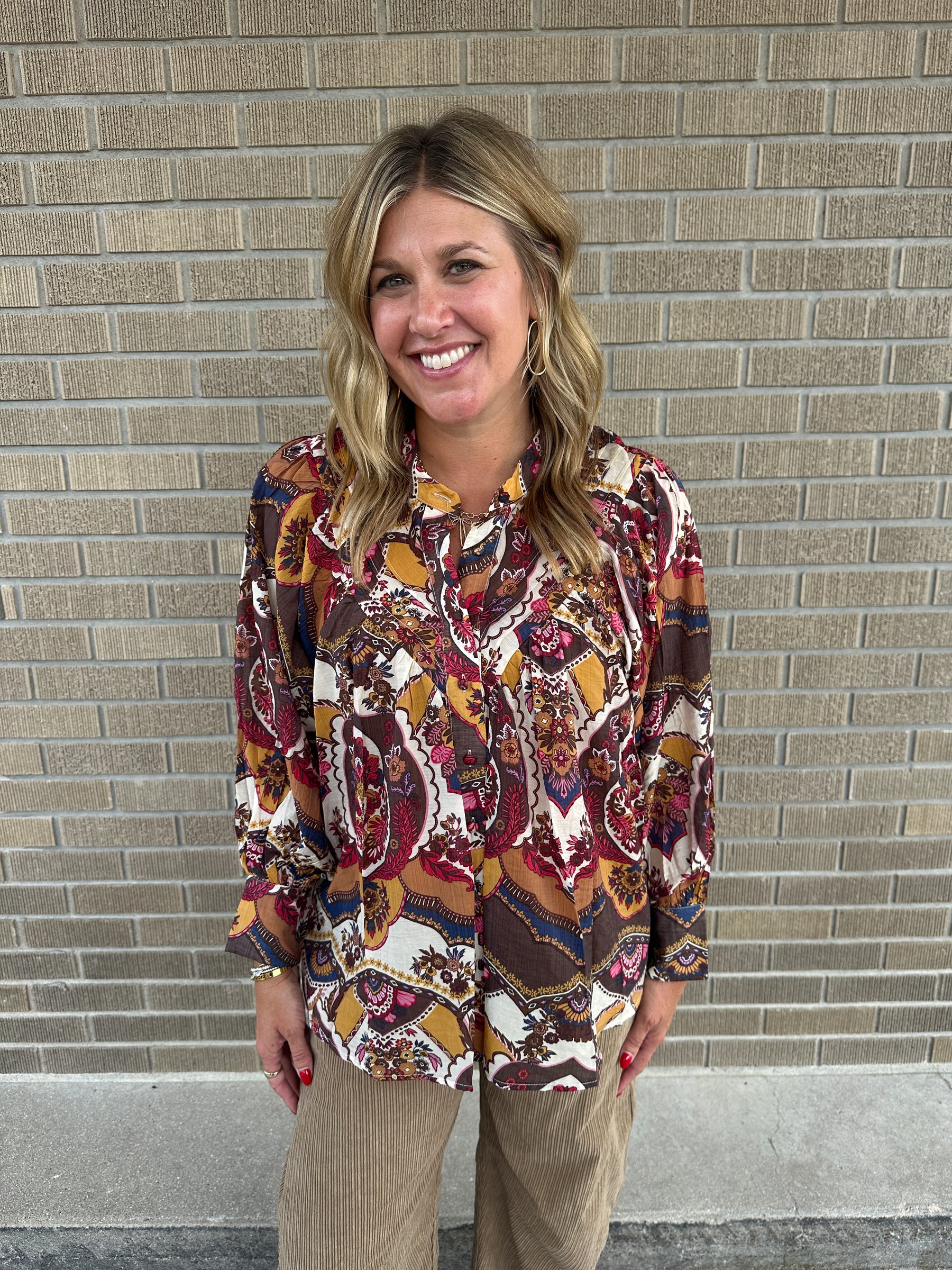 Gem Tones Floral Blouse