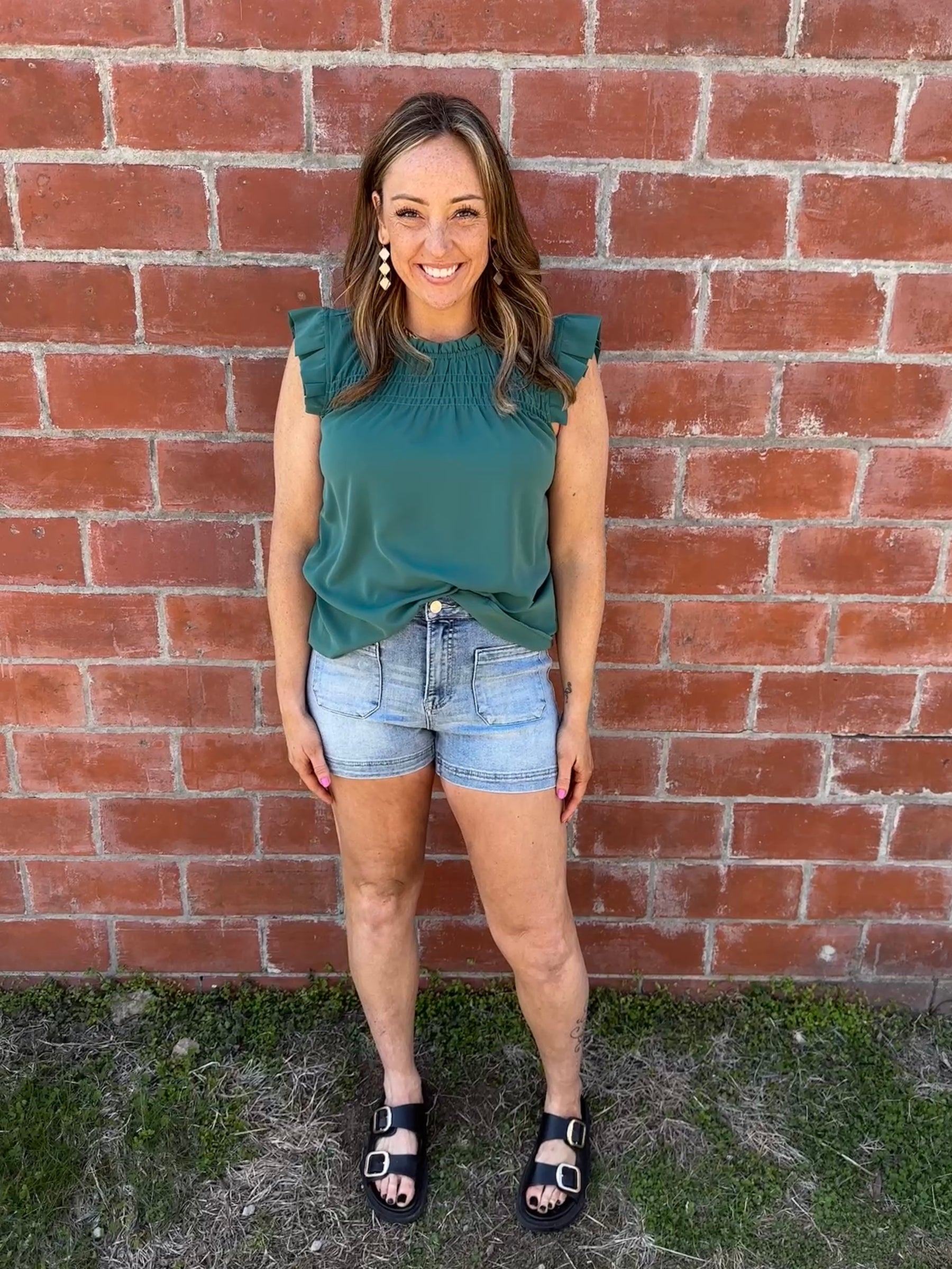 Smocked Emerald Blouse
