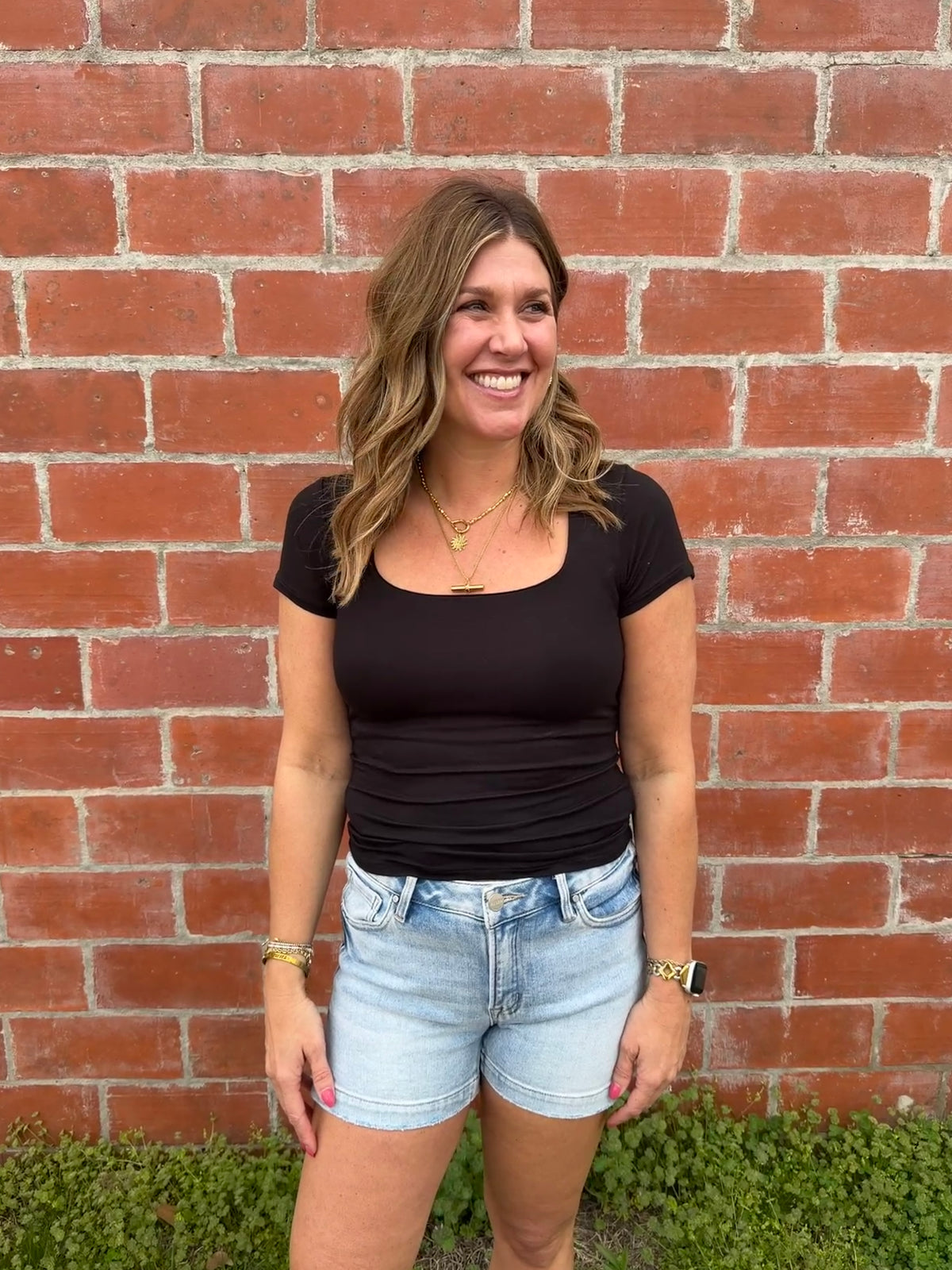 Everyday Square Neck Tee - Black