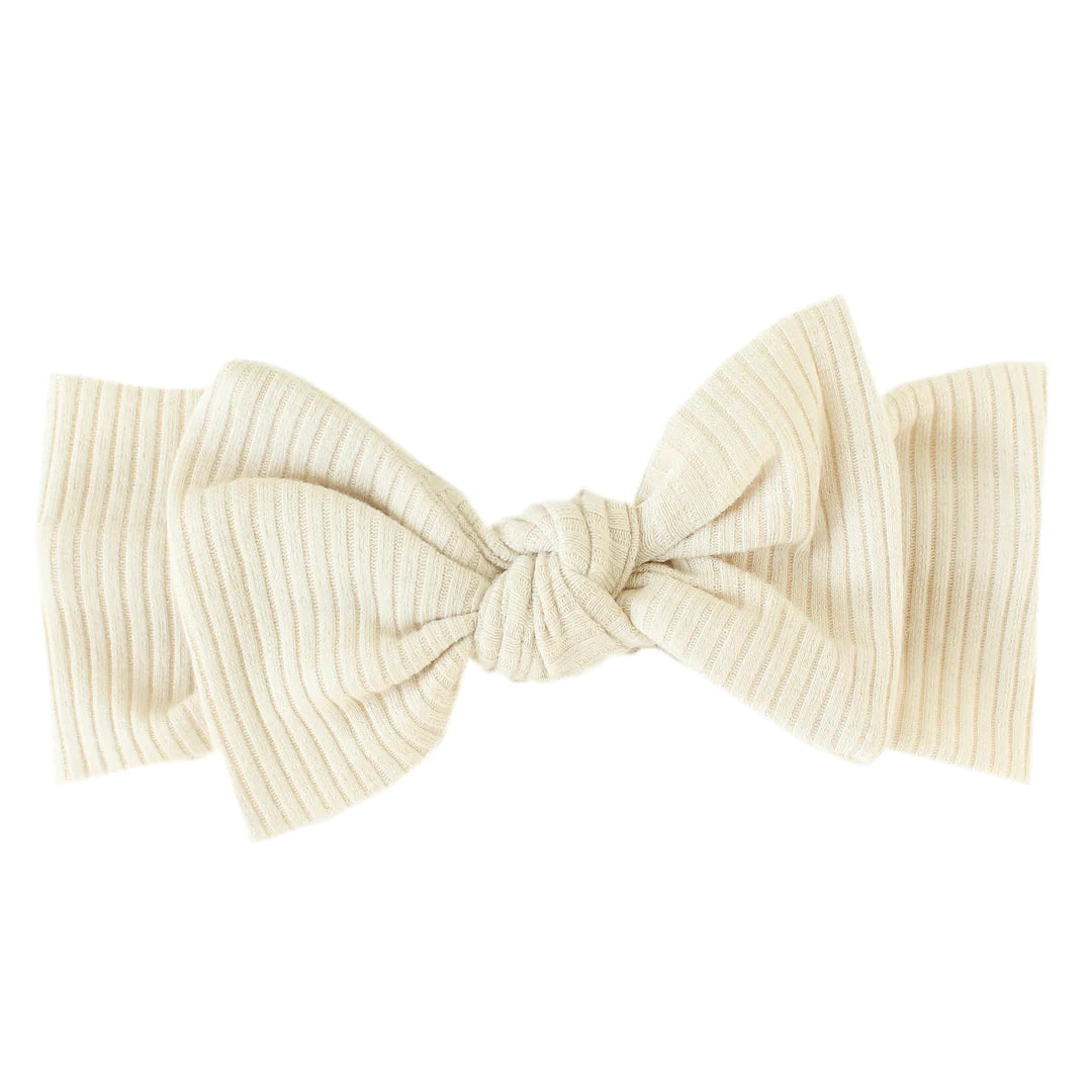 Moonstone Ribbed Baby Bow