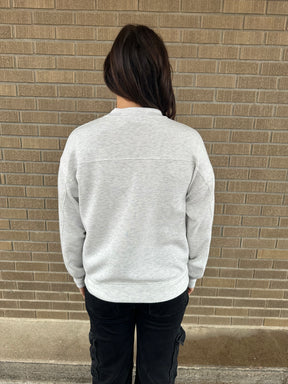 Heather Grey Mock Neck Modal Pullover