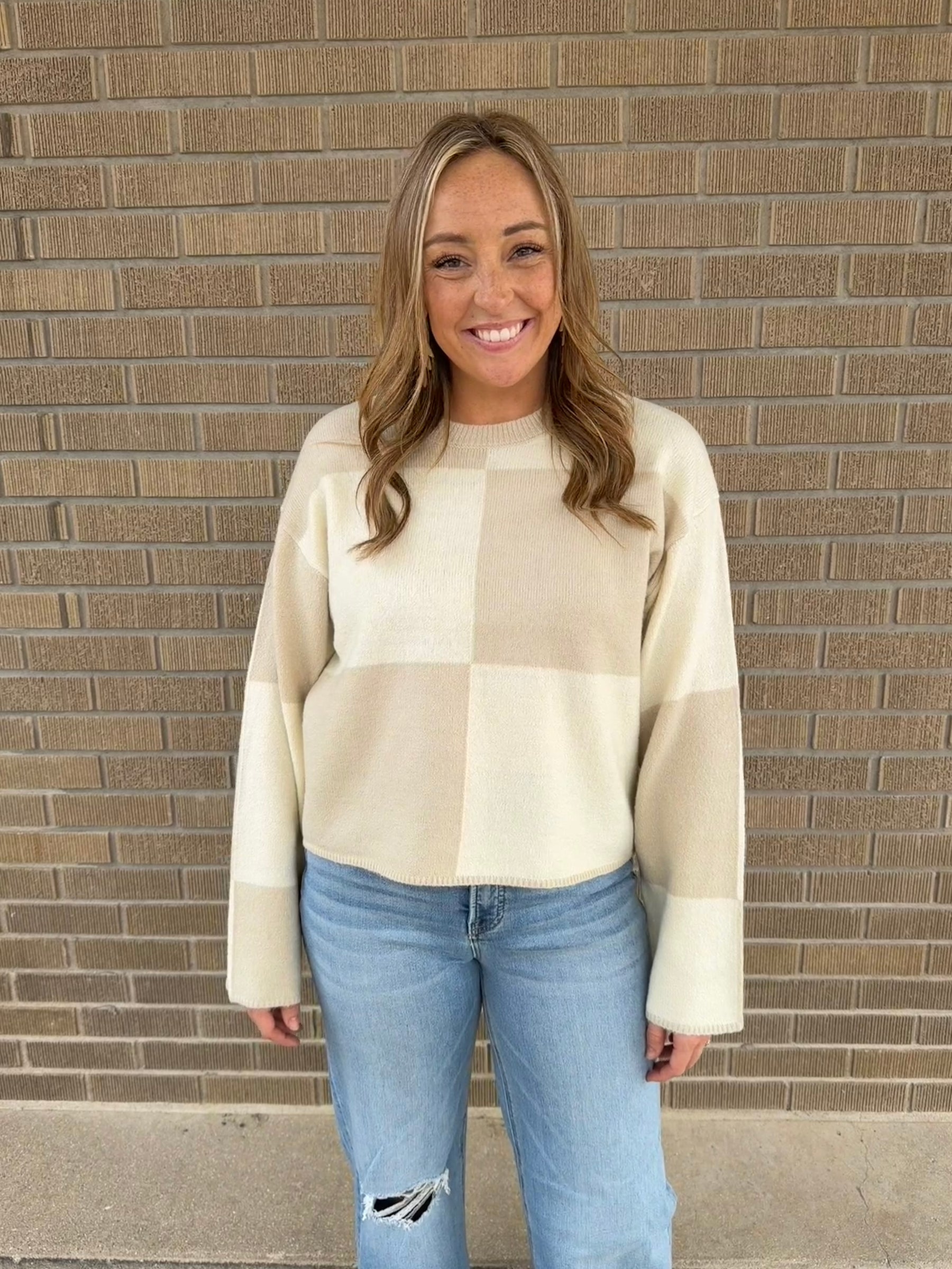 Checkered Neutrals Sweater