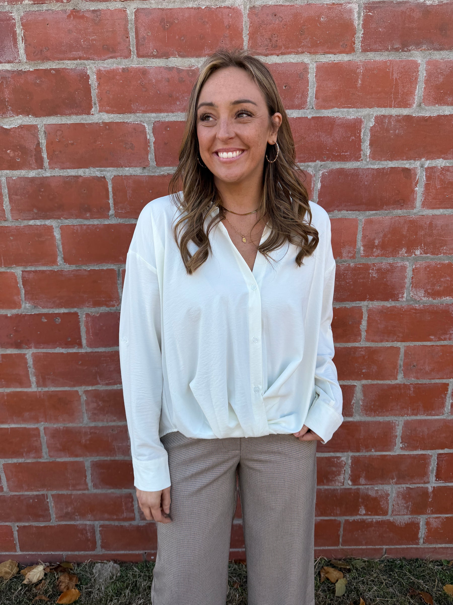 Business As Usual Oversized Button Up