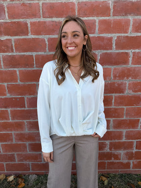 Business As Usual Oversized Button Up