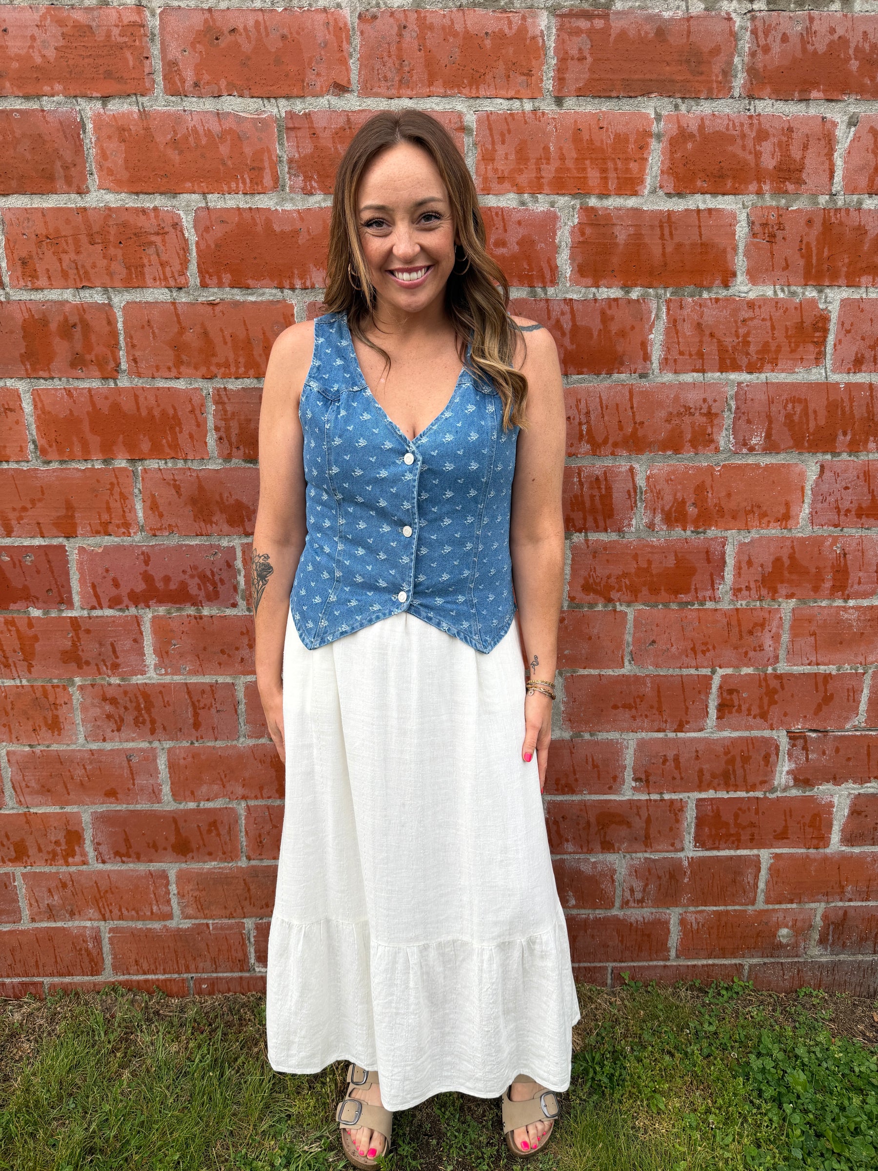 Denim Details Vest