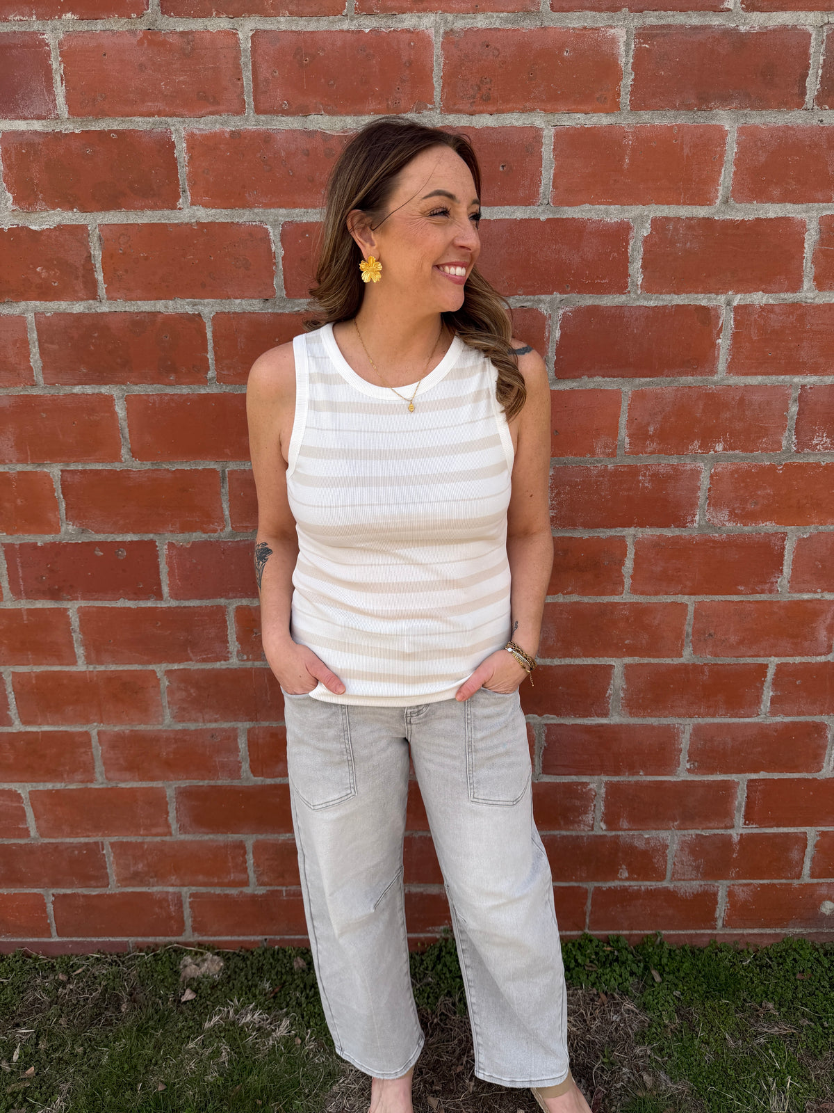 Edlin Tank - Ivory Latte