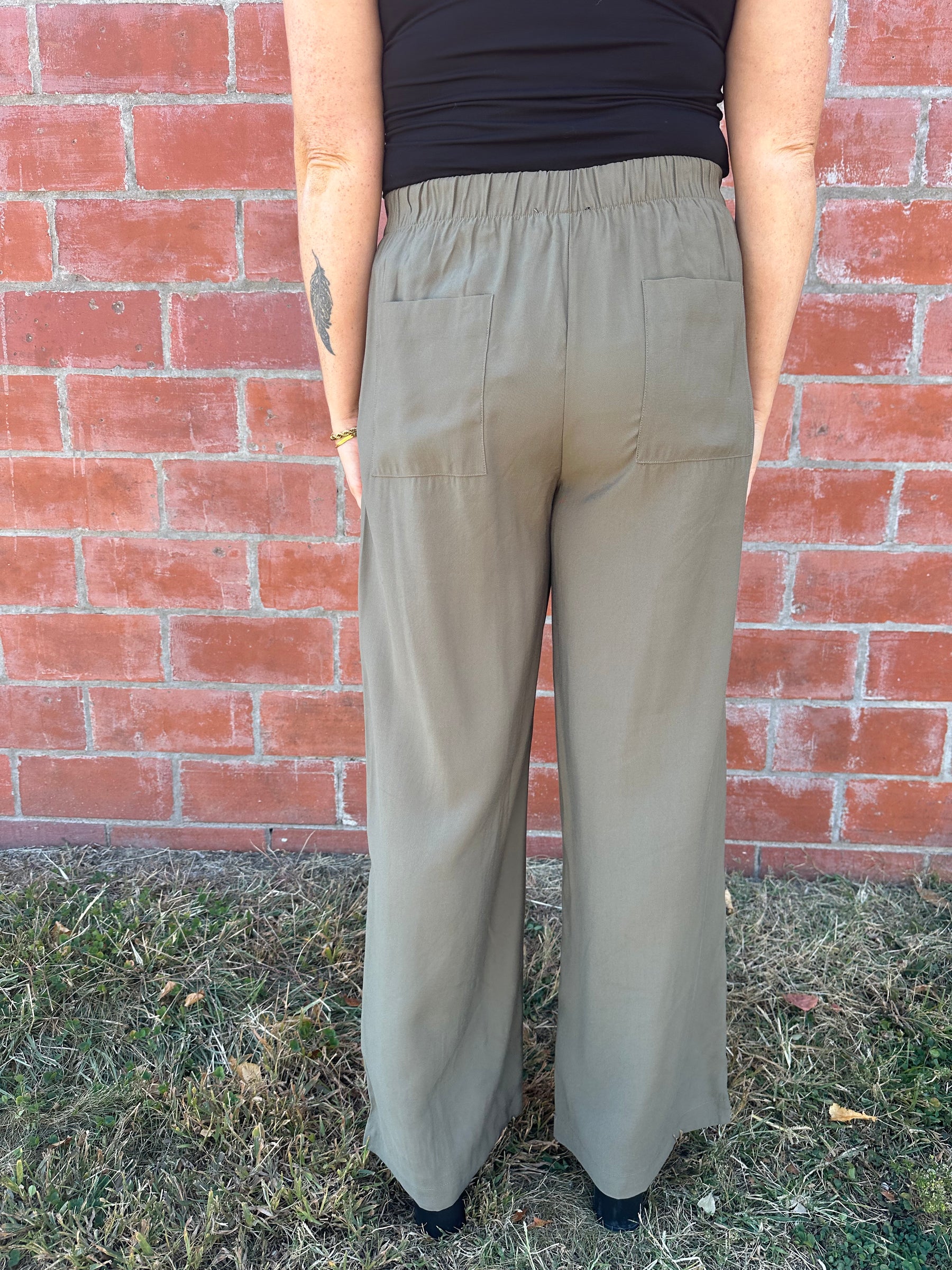 Olive Straight Leg Pants