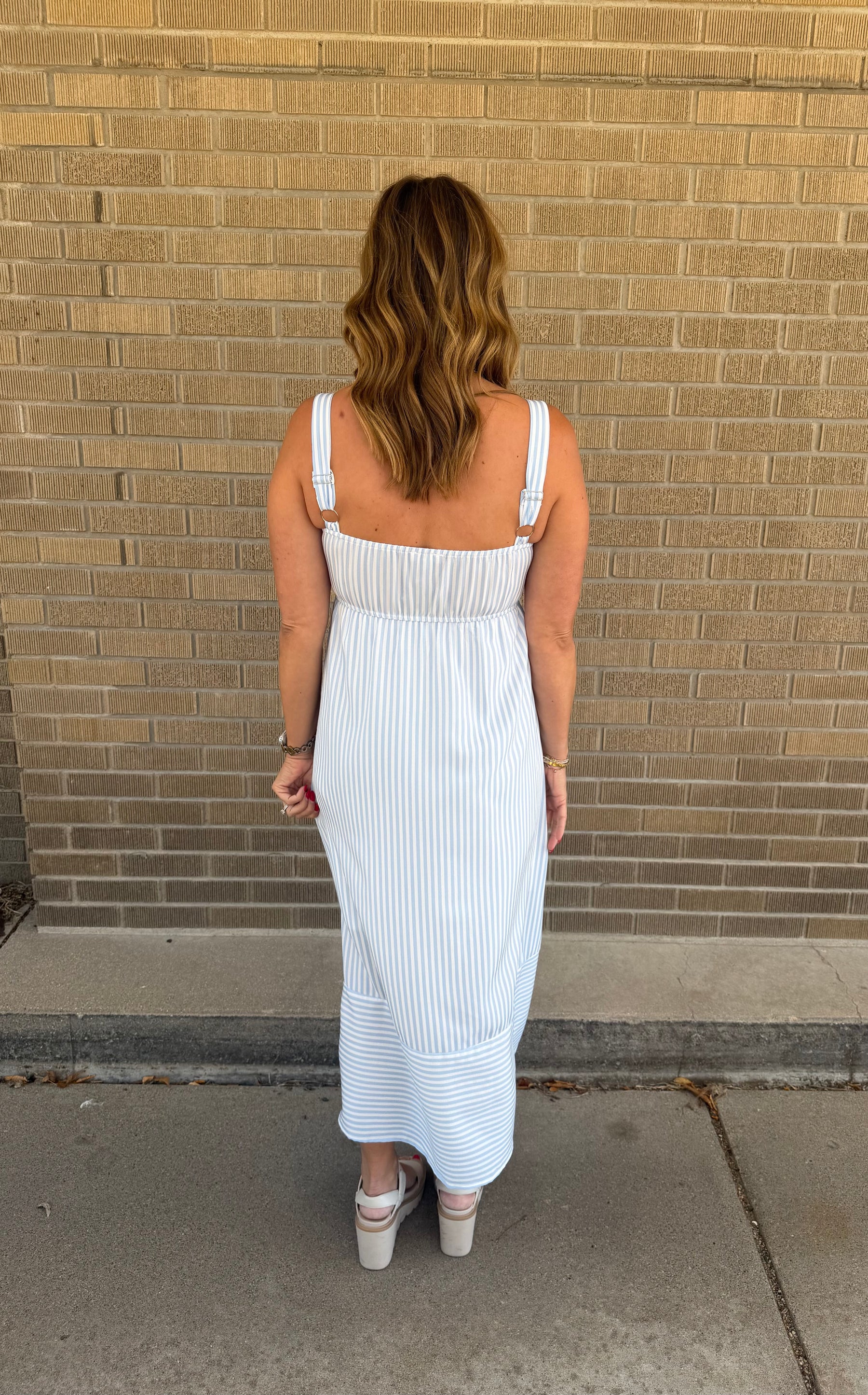 Blue Stripe Midi Dress