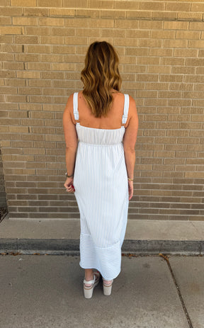 Blue Stripe Midi Dress