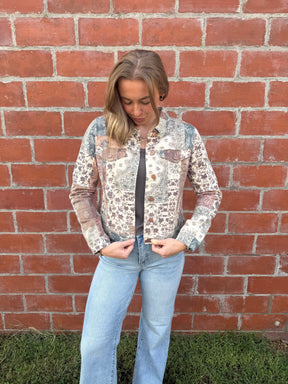 Patchwork Paisley Denim Jacket
