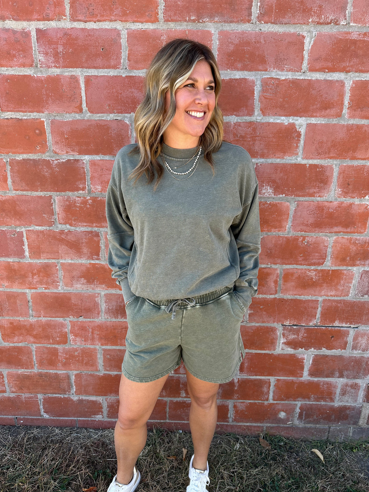 French Terry Shorts - Olive