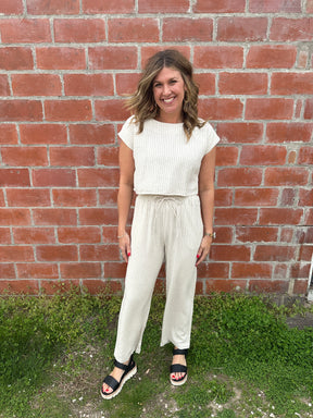 Pinstripe Linen Top
