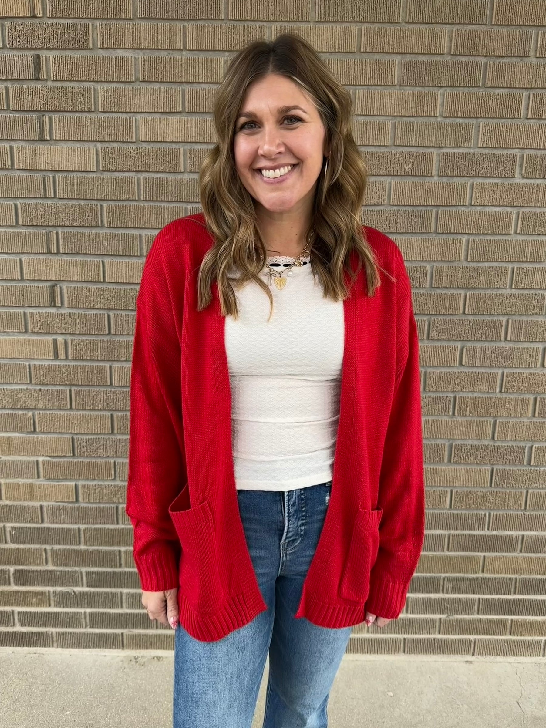 Classic Cardigan - Red